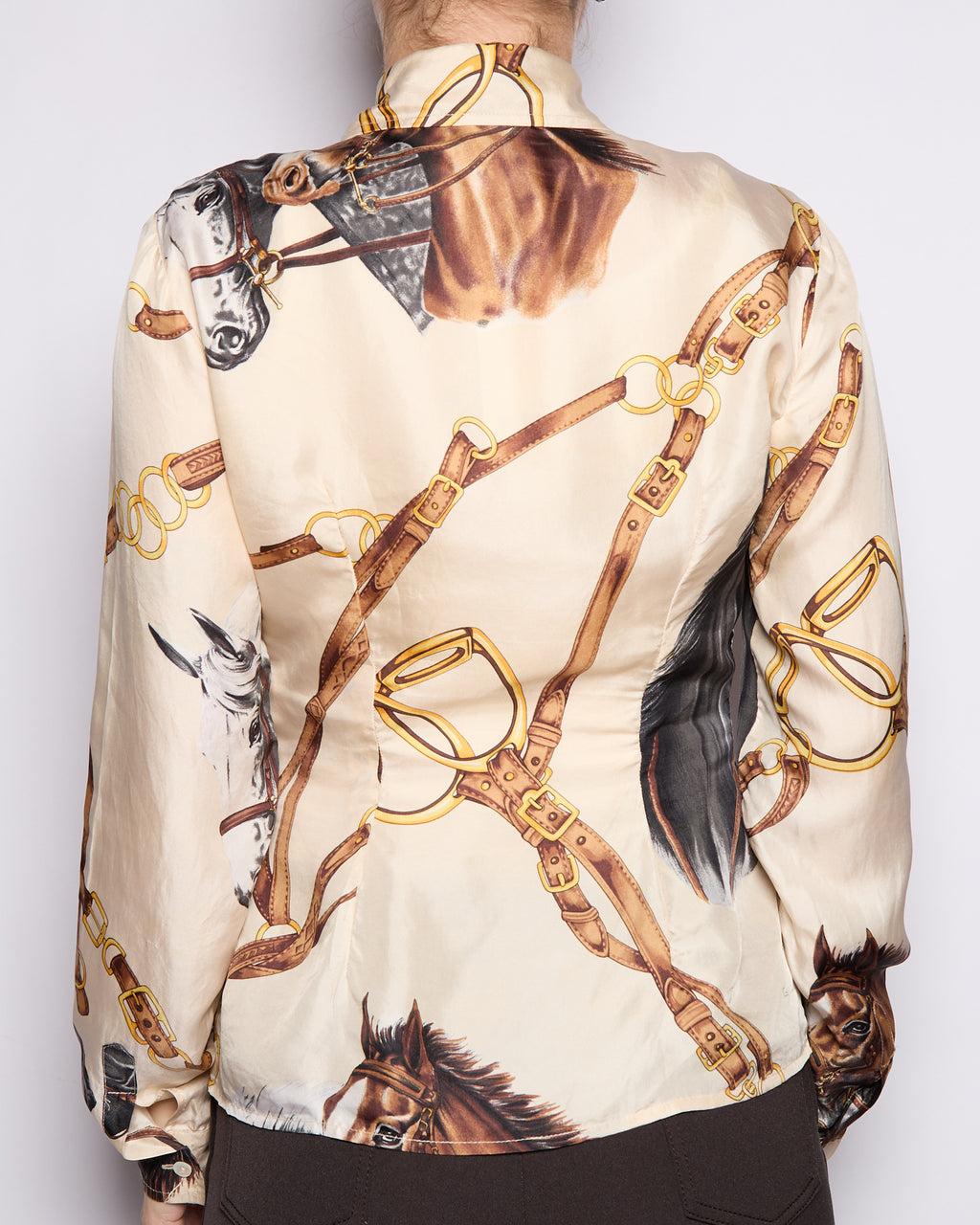 Dolce & Gabbana Horse Print Silk Blouse