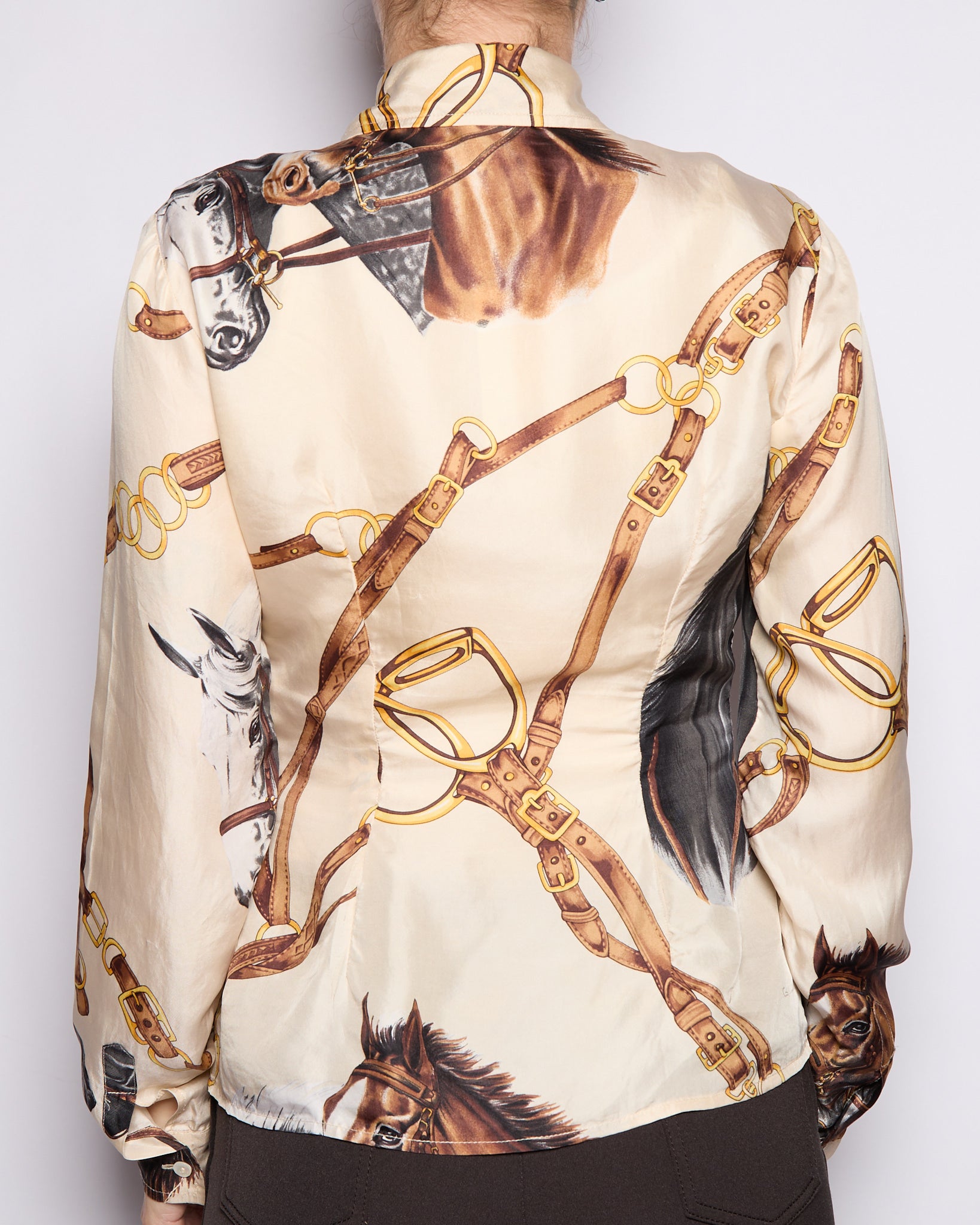 Dolce & Gabbana Horse Print Silk Blouse