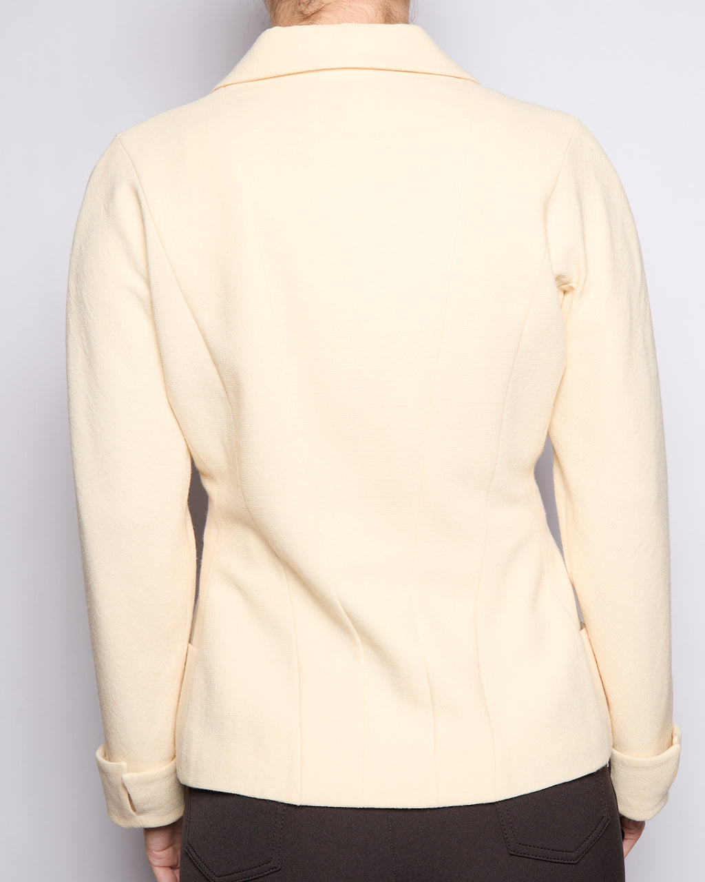 90's Chanel Wool Ivory Jacket Set, Size 40