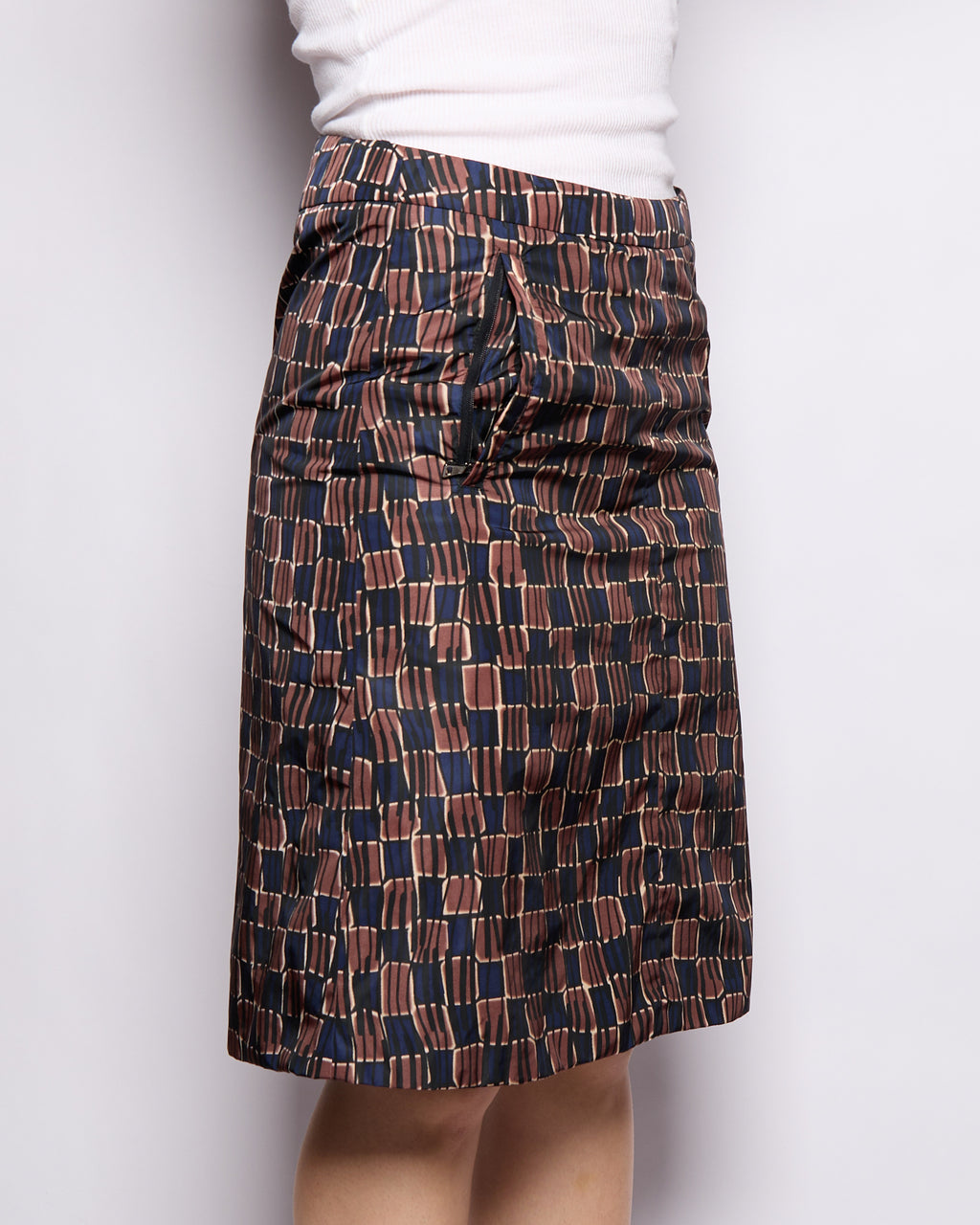 Prada Nylon Printed Skirt