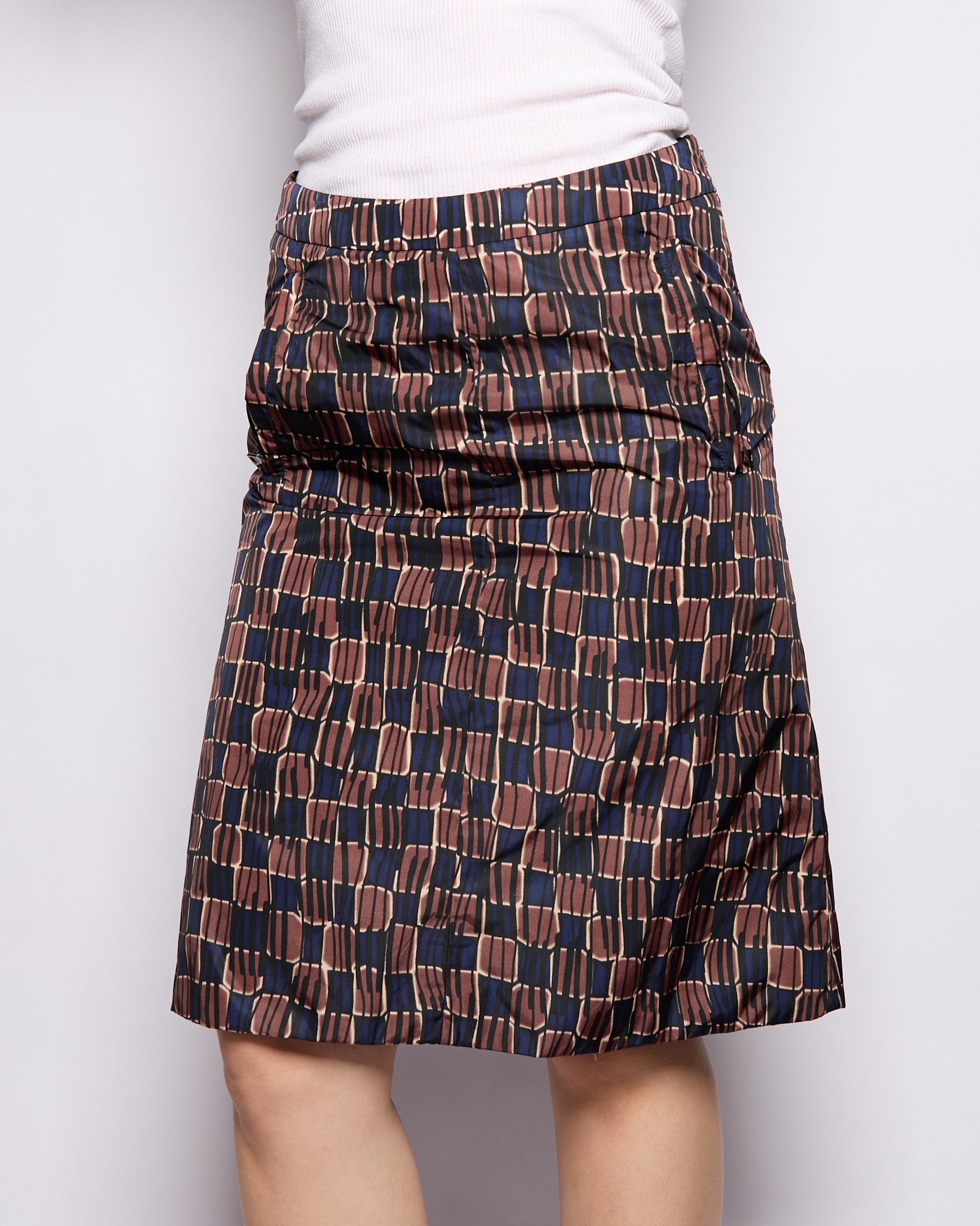 Prada Nylon Printed Skirt