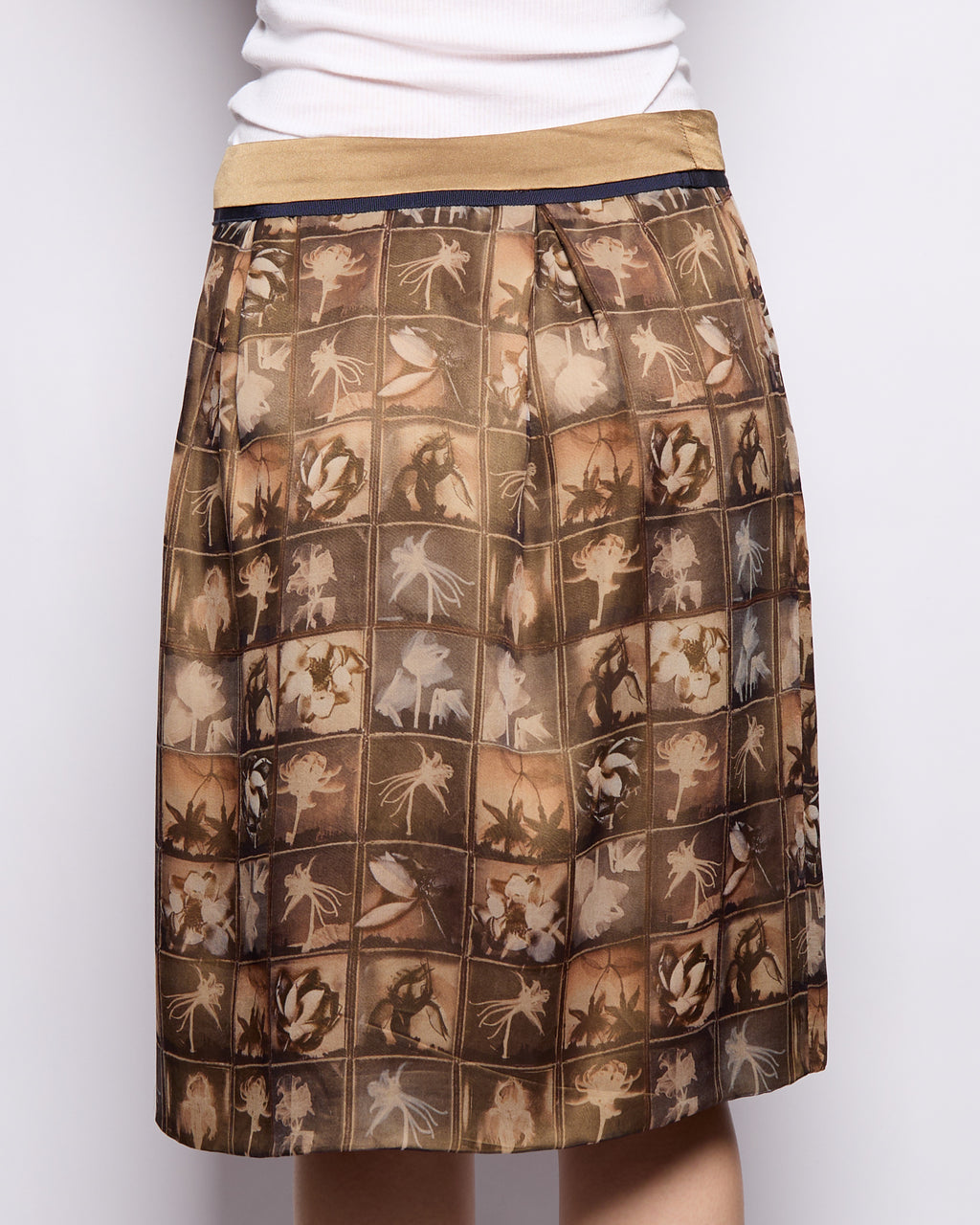 Alberta Ferretti Silk Printed Skirt