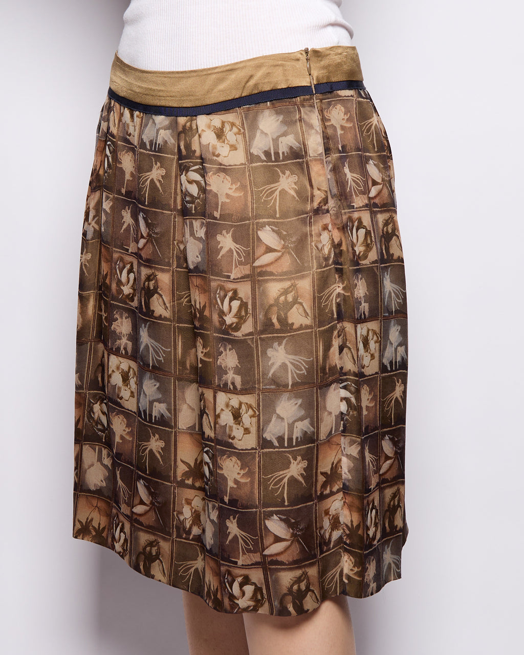 Alberta Ferretti Silk Printed Skirt