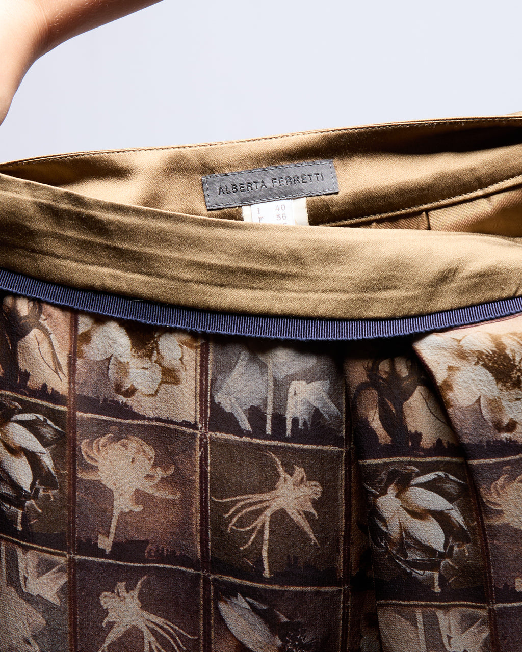 Alberta Ferretti Silk Printed Skirt