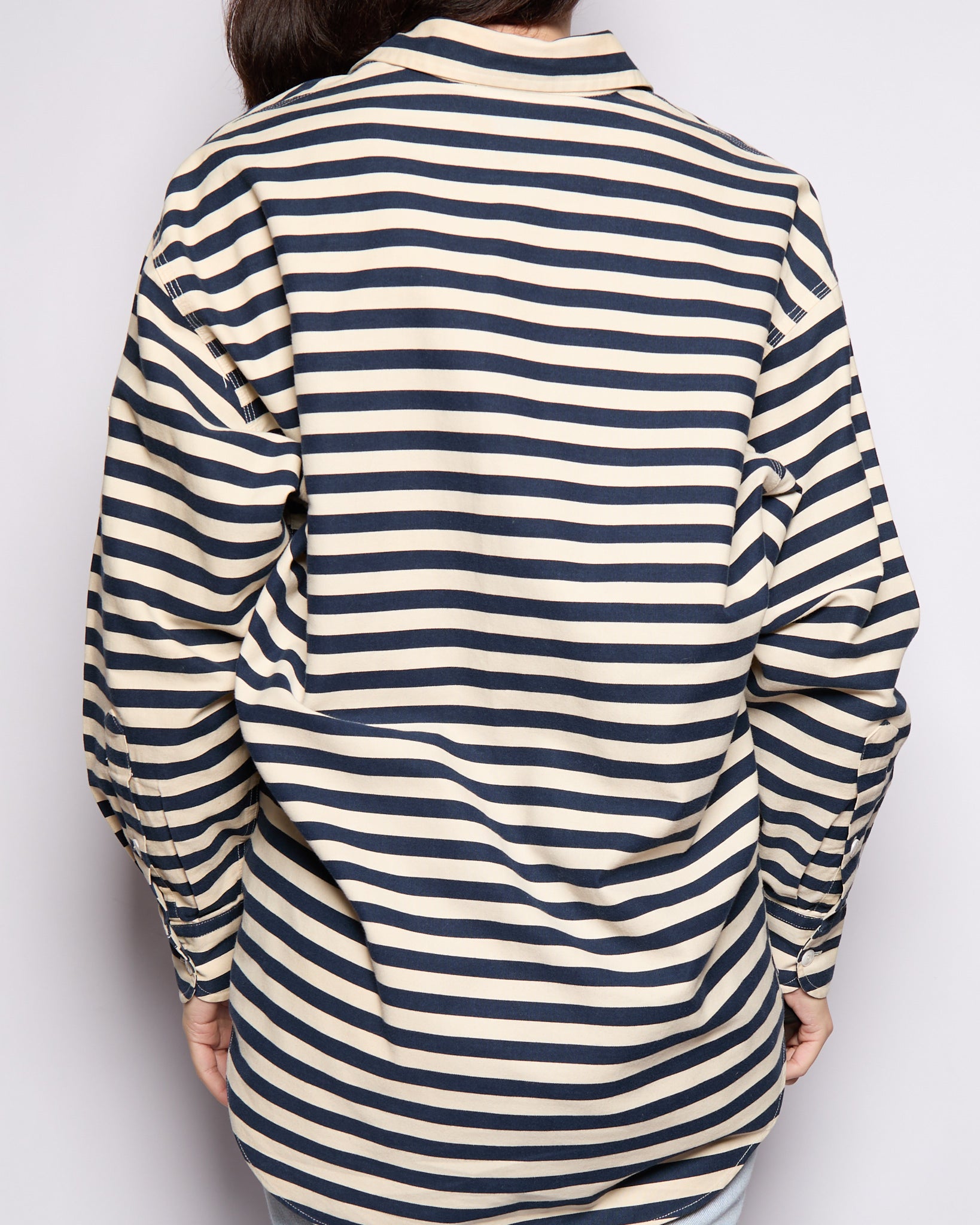 Ralph Lauren Cream Navy Striped Button Up