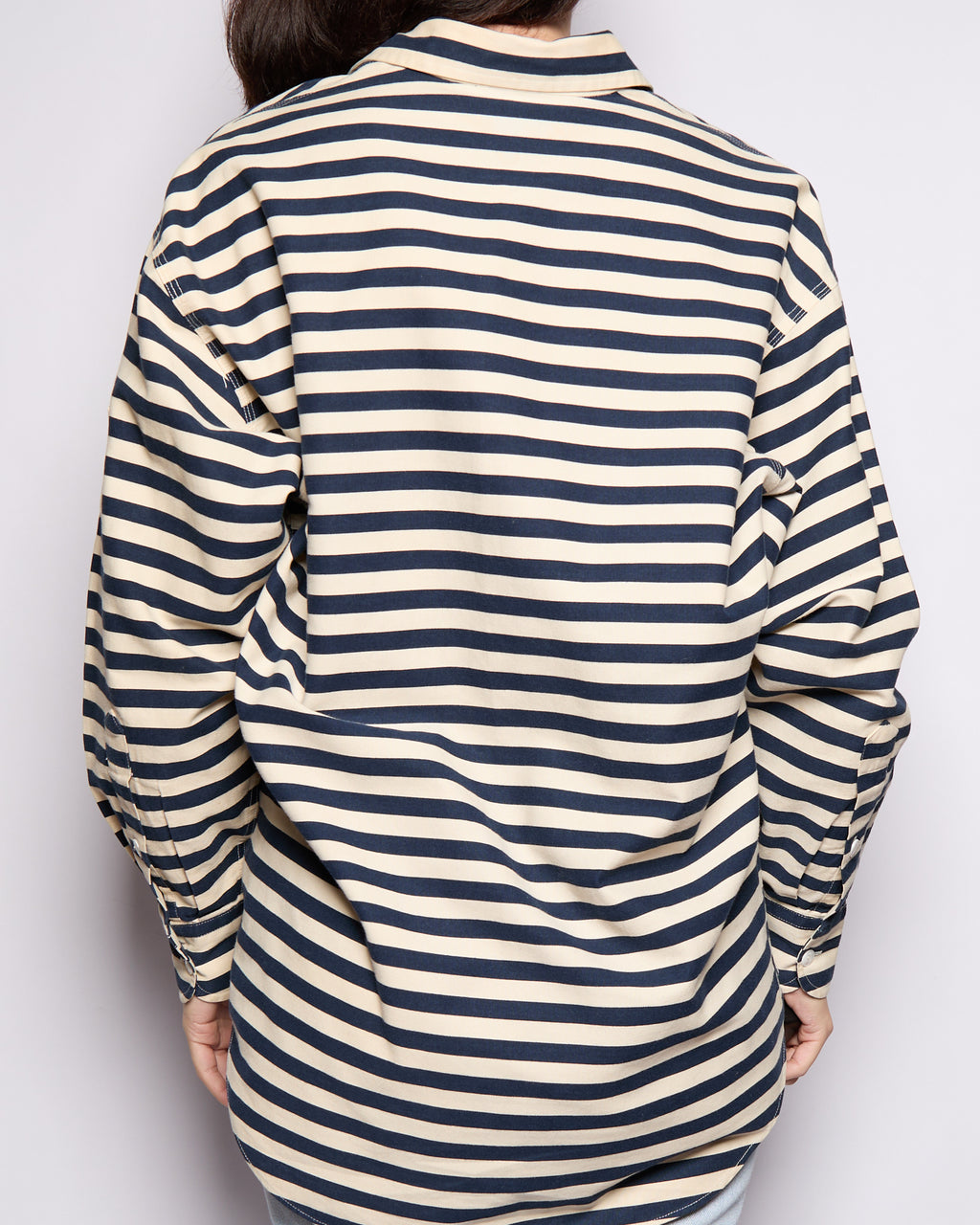 Vintage Ralph Lauren Navy Cream Striped Button Down