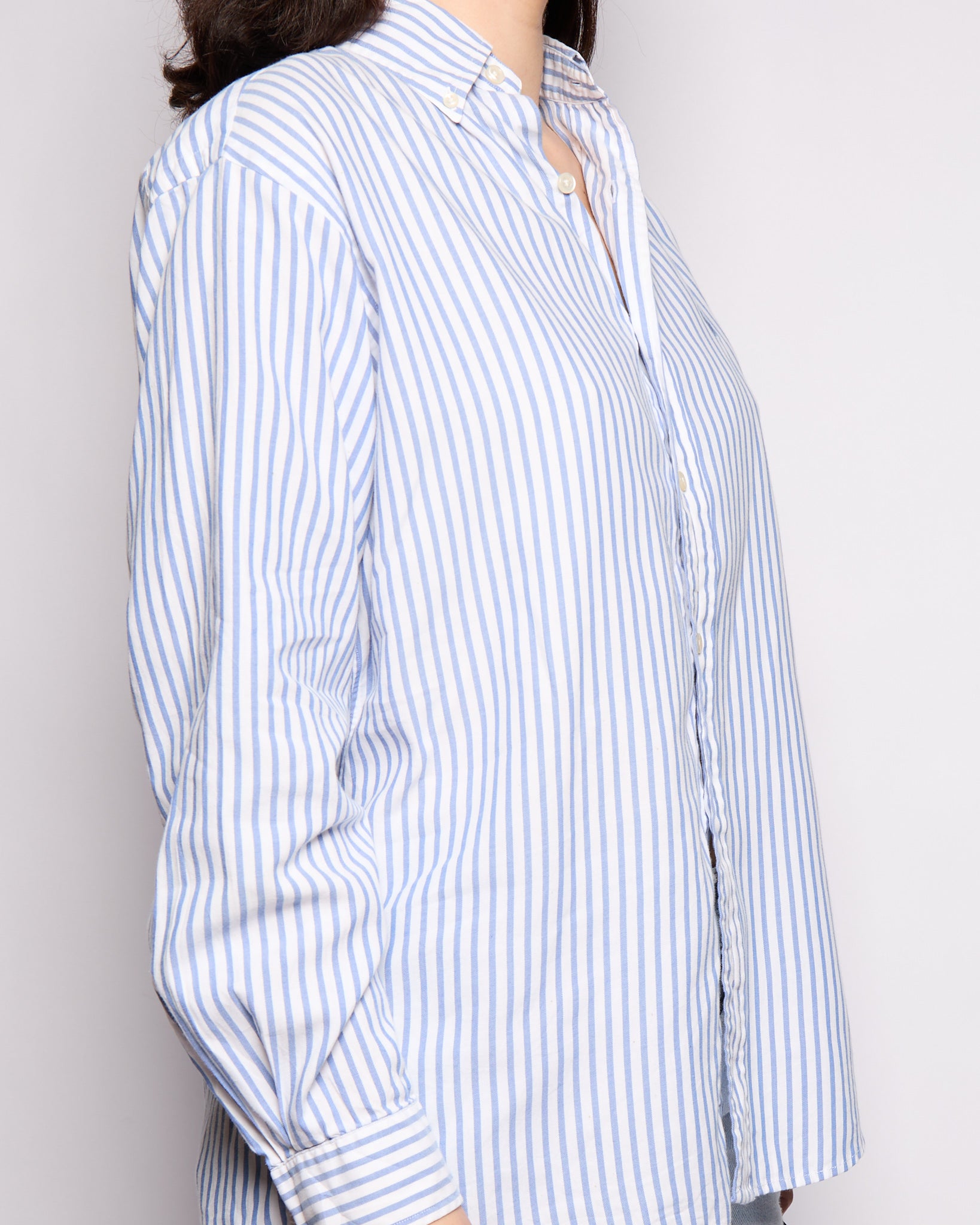 Vintage Ralph Lauren Blue White Striped Button Down