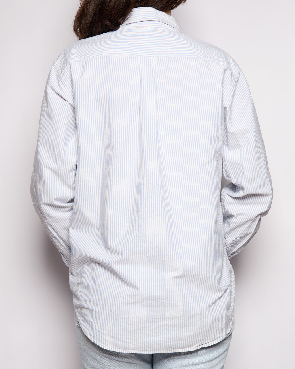 90’s Ralph Lauren Blue White Striped Button Down, Size M L