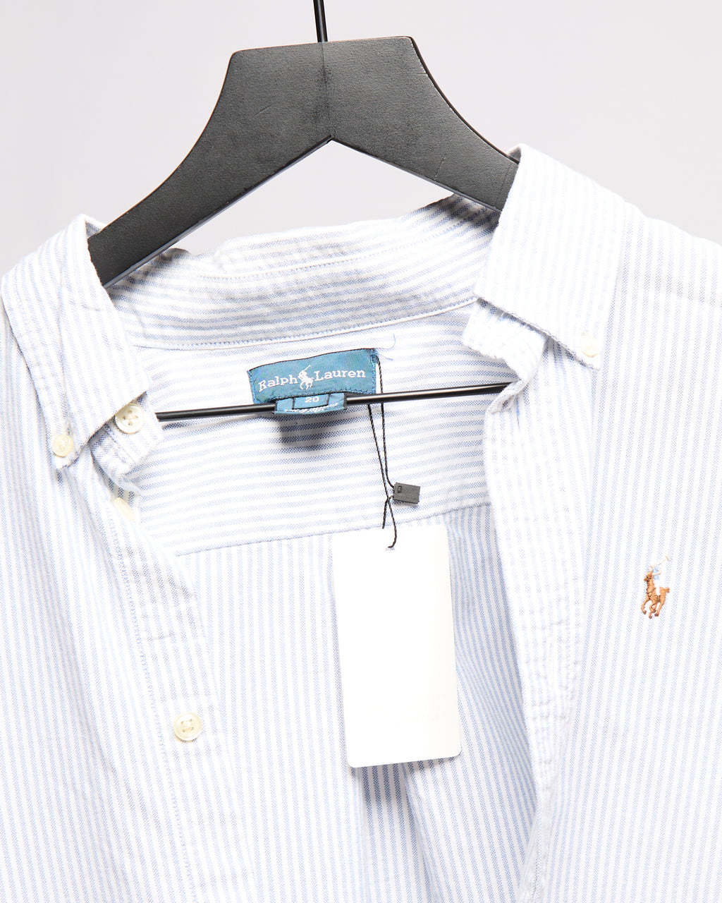 90’s Ralph Lauren Blue White Striped Button Down, Size M L