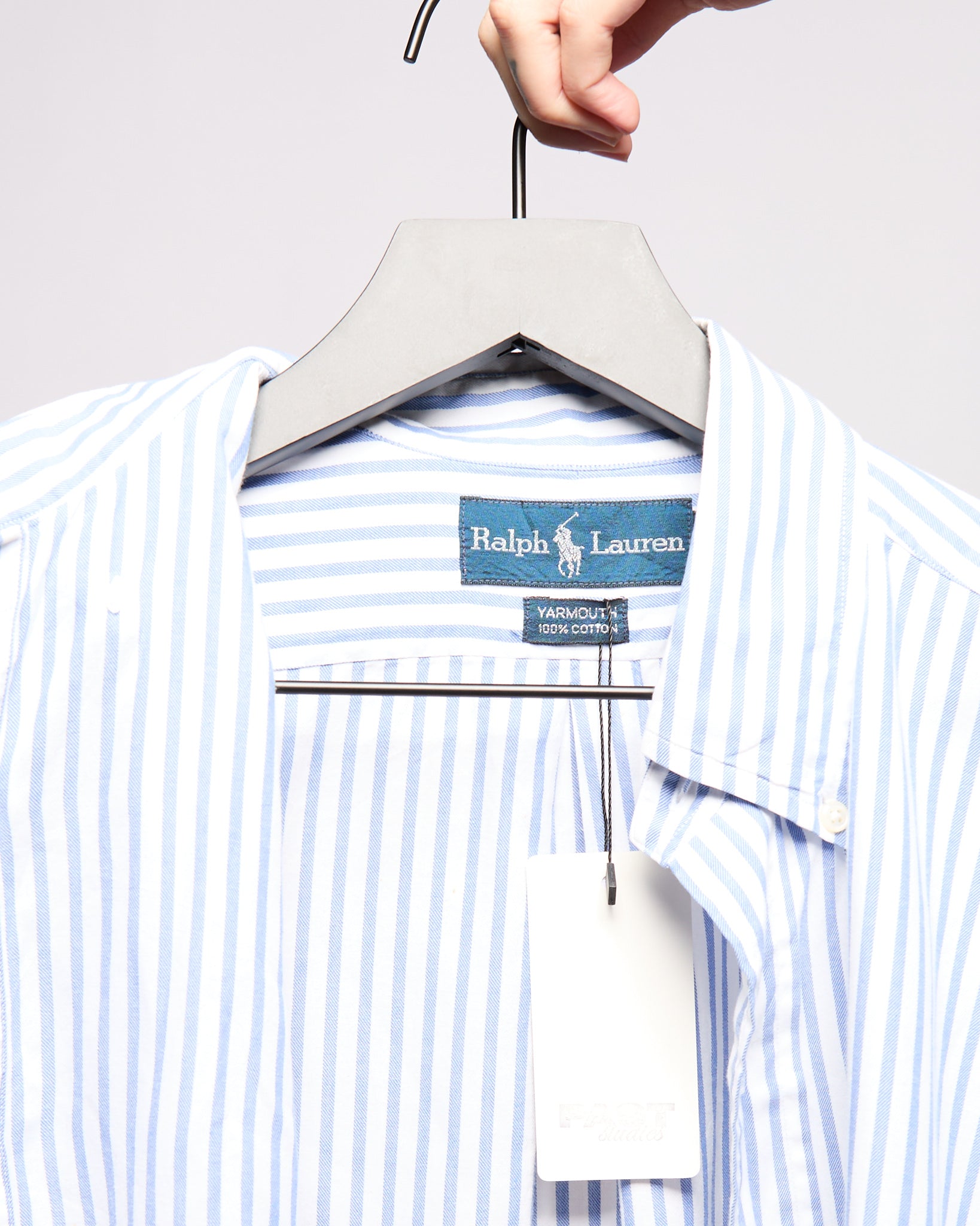 Vintage Ralph Lauren Blue White Striped Button Down