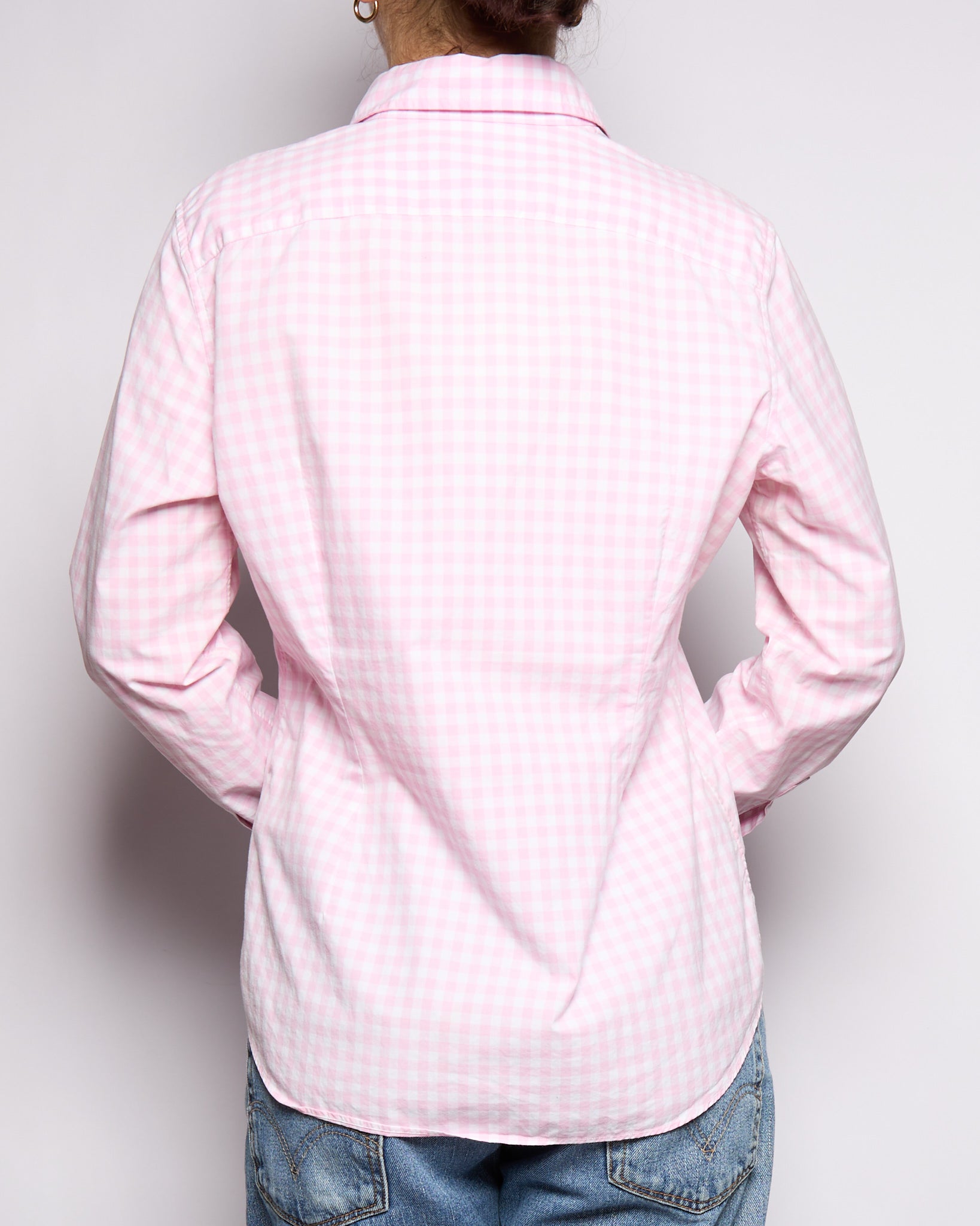 00's Ralph Lauren Pink White Gingham Oxford Shirt