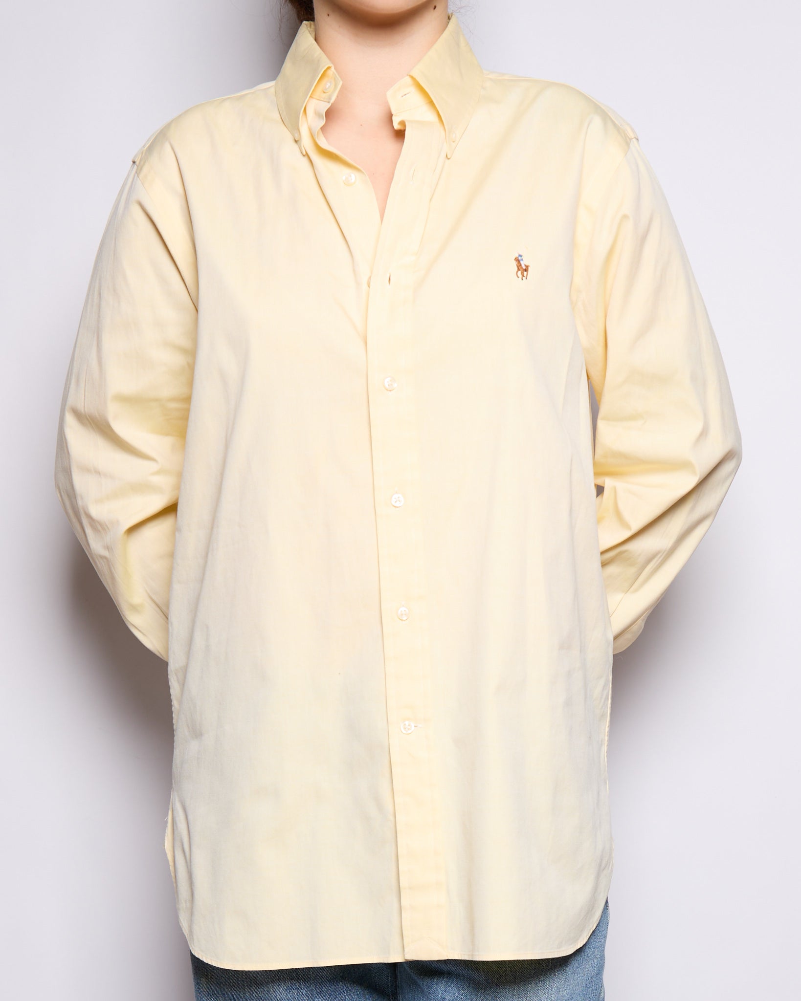 00's Ralph Lauren Yellow Logo Oxford Button Down