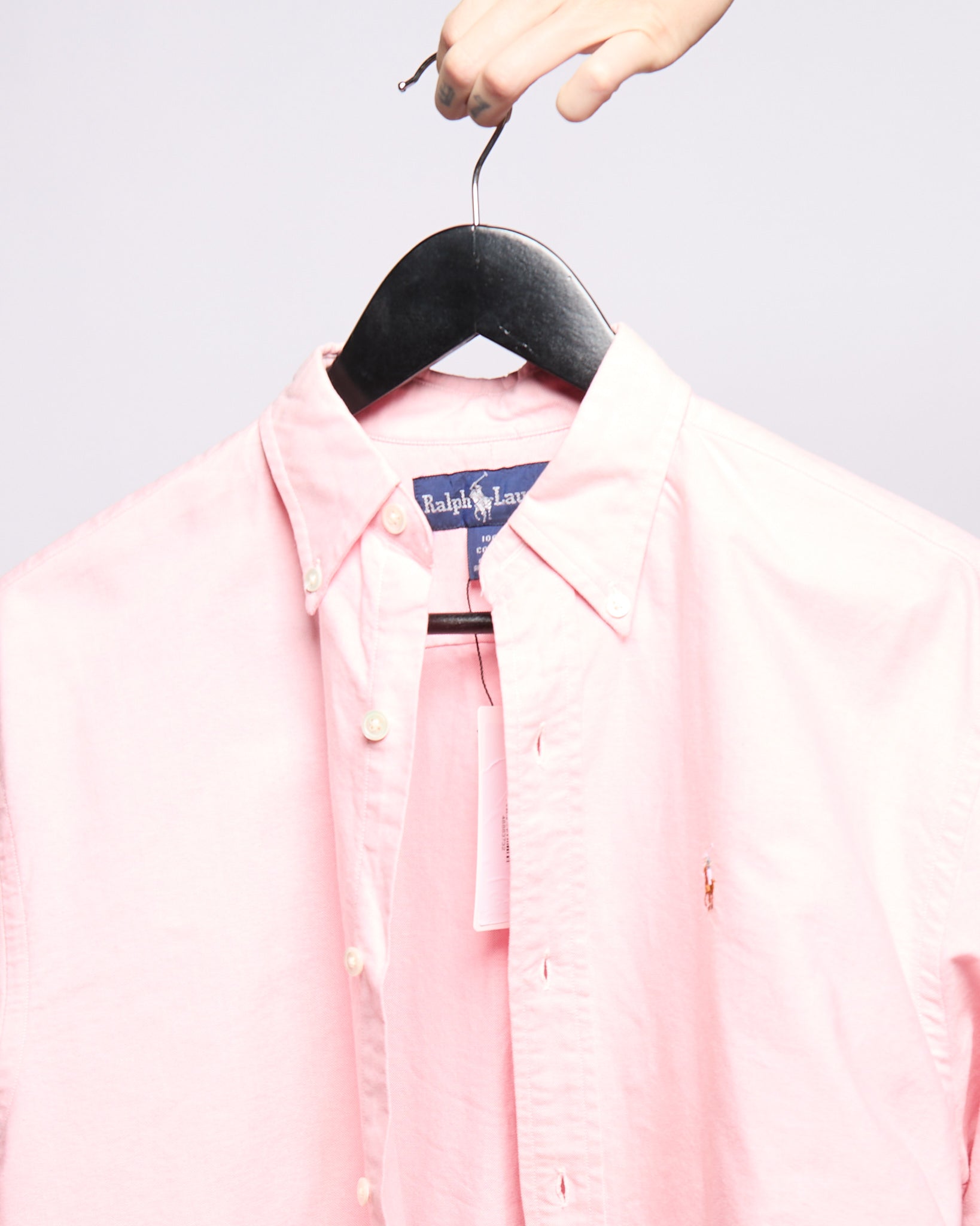 90’s Ralph Lauren Pink Logo Oxford Button Down