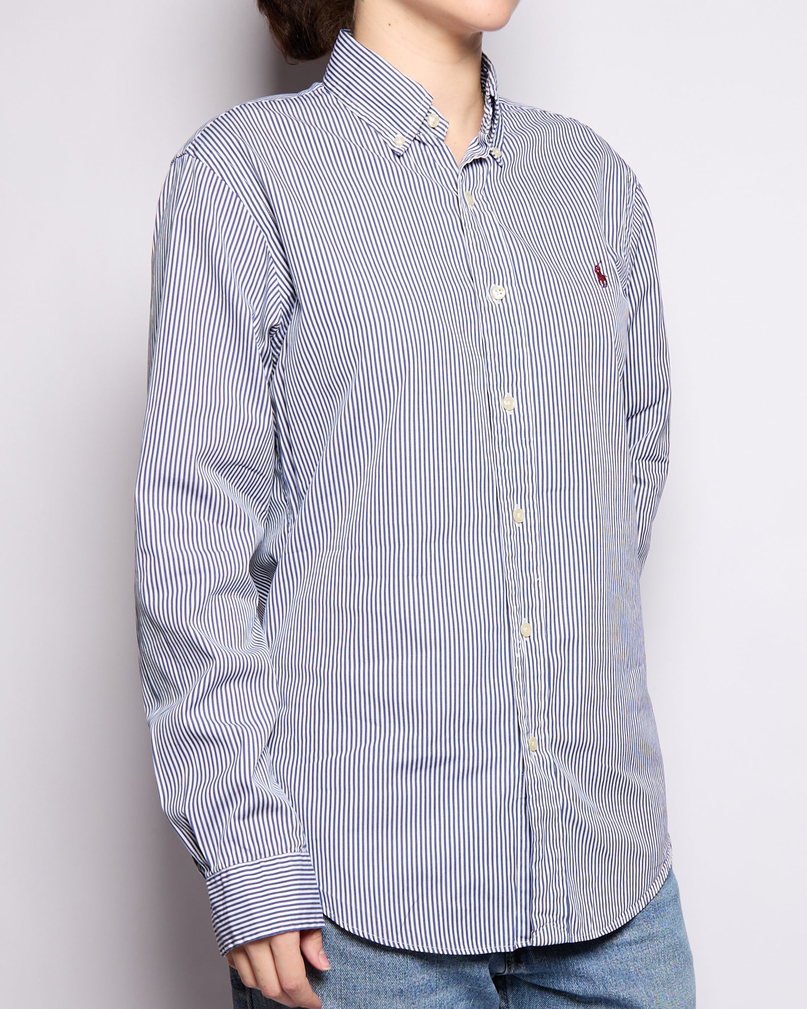 Ralph Lauren Navy White Stripe Button Down