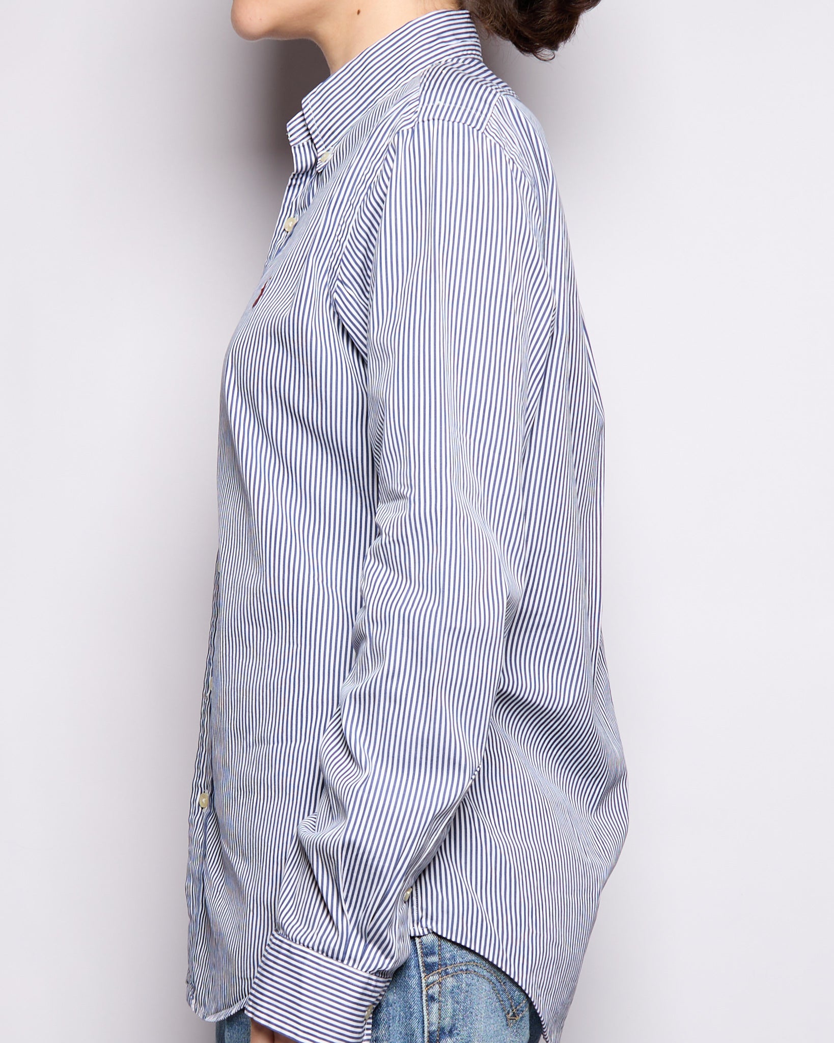 Ralph Lauren Navy White Stripe Button Down
