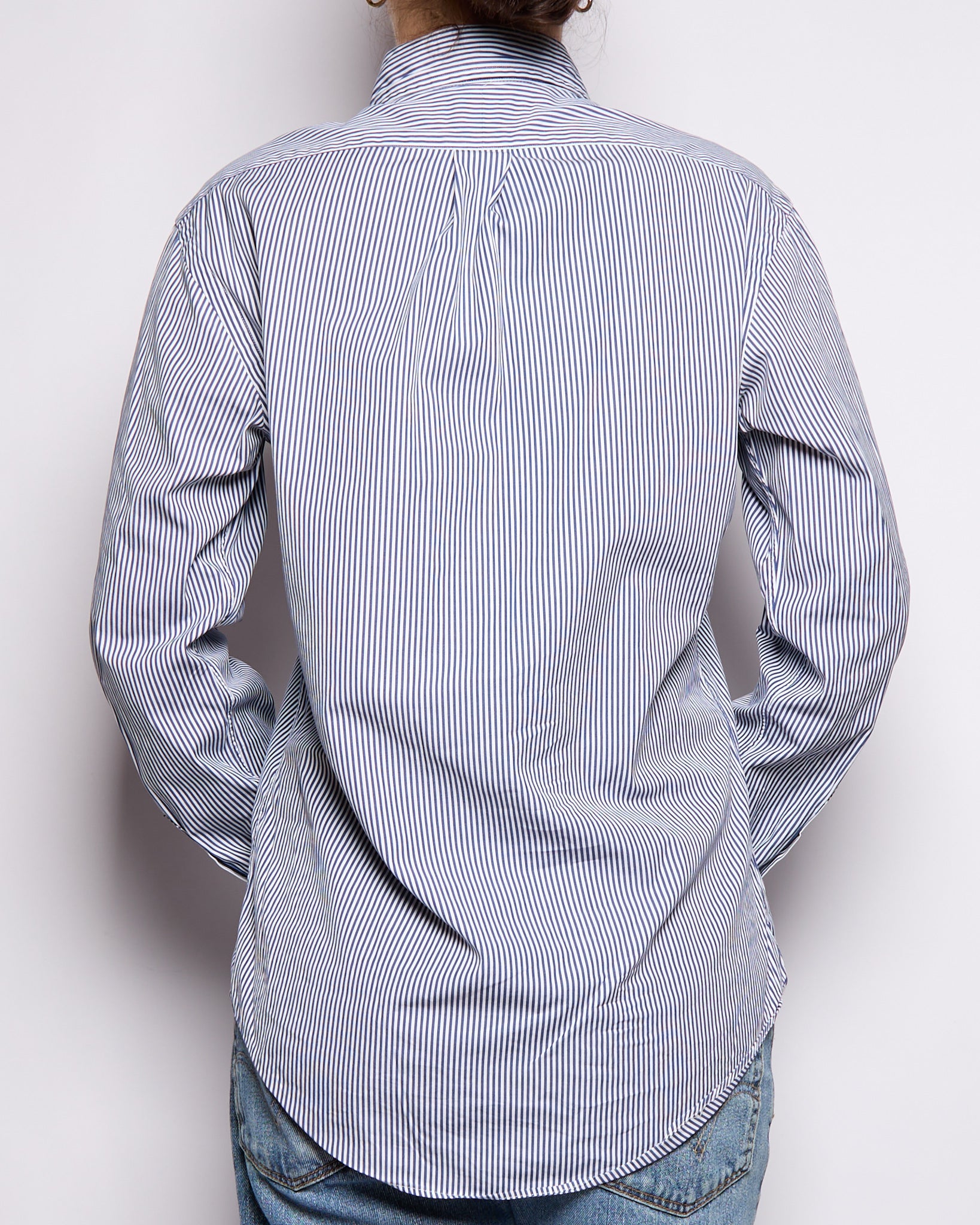 Ralph Lauren Navy White Stripe Button Down