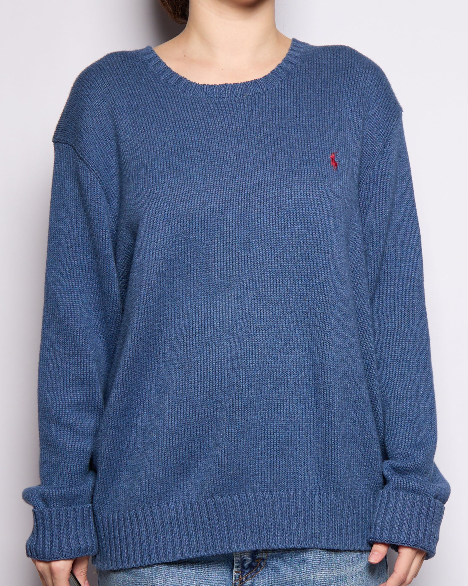 Ralph Lauren Blue Cotton Knit Sweater