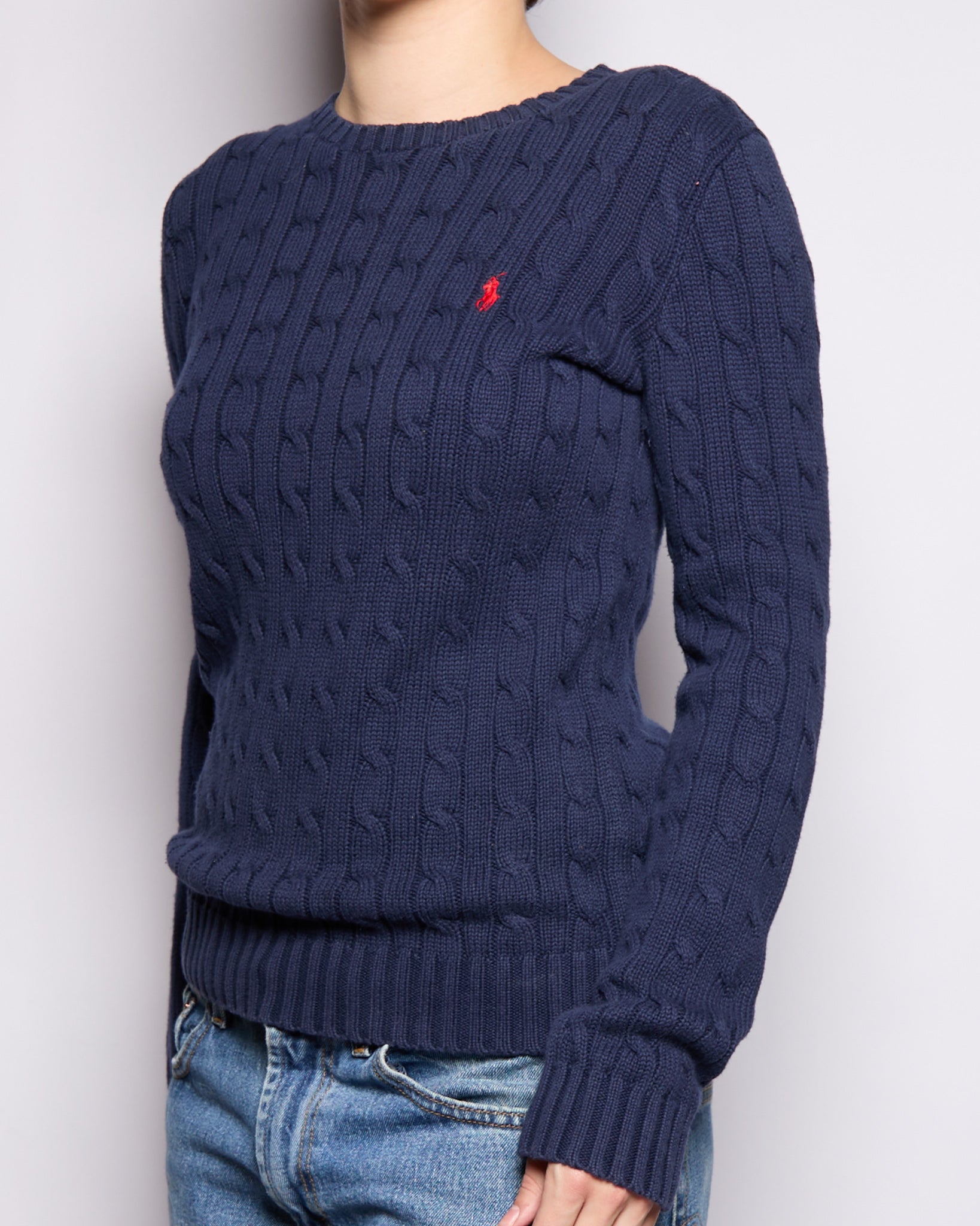 Ralph Lauren Navy Cable Knit Sweater
