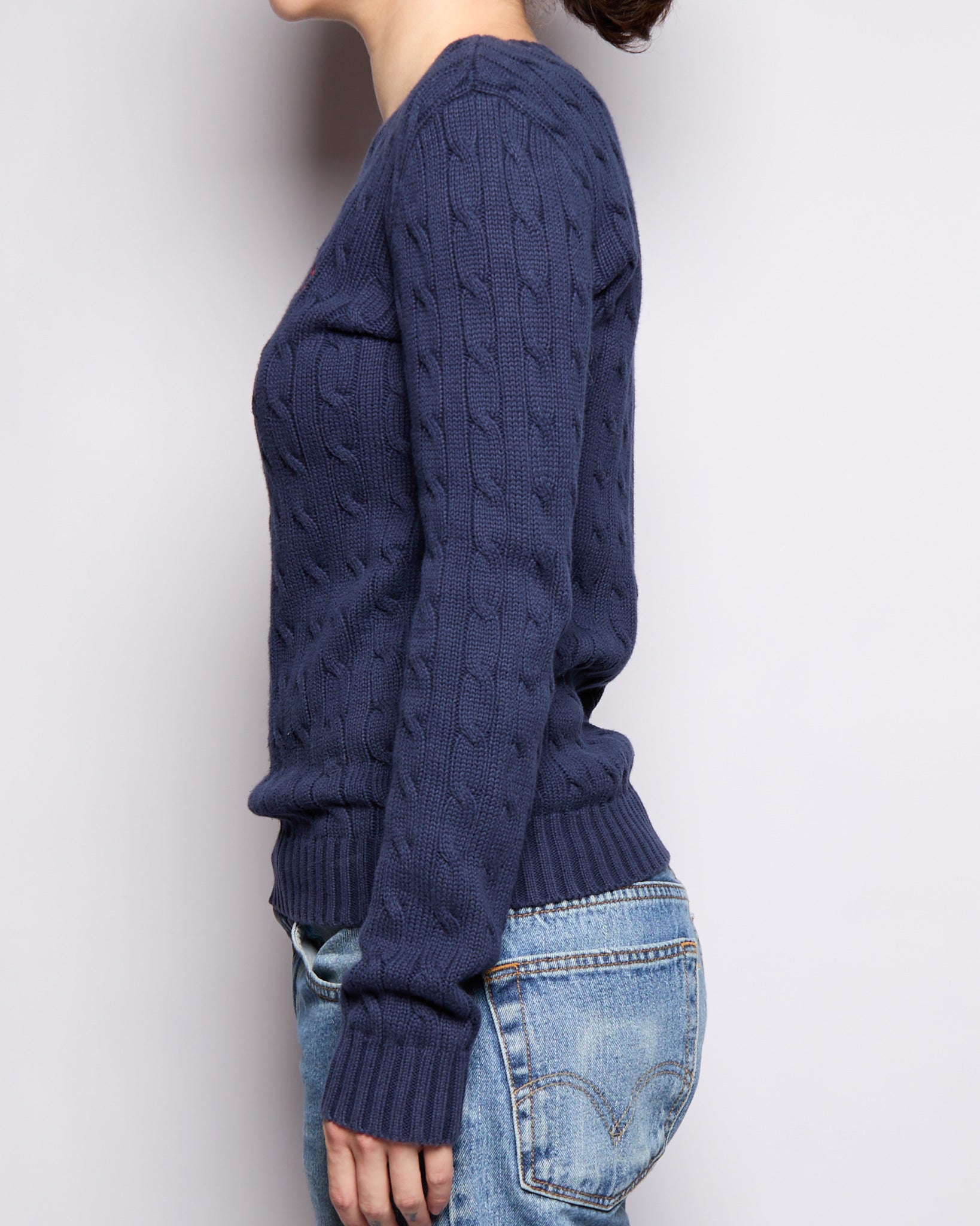 Ralph Lauren Navy Cable Knit Sweater