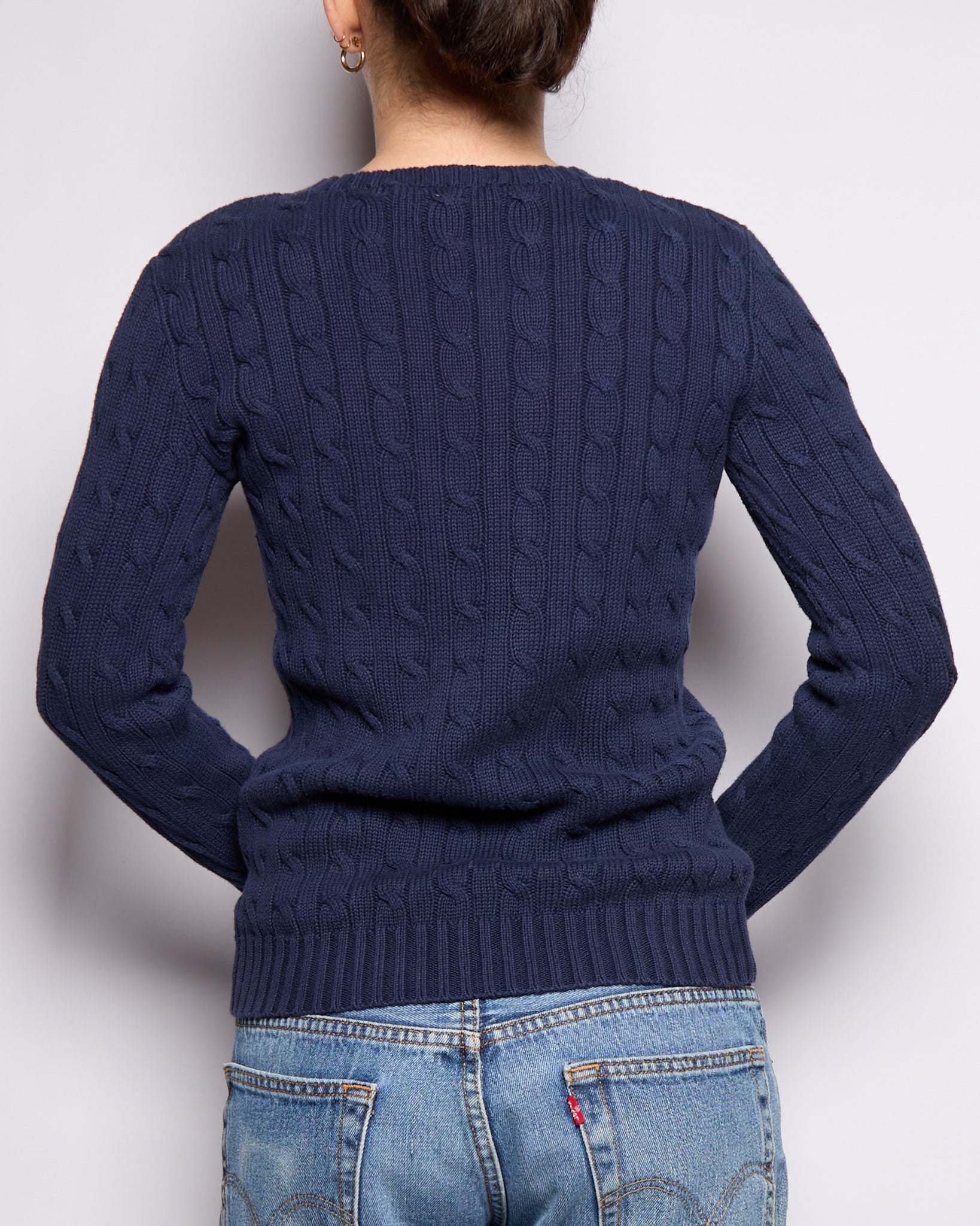 Ralph Lauren Navy Cable Knit Sweater