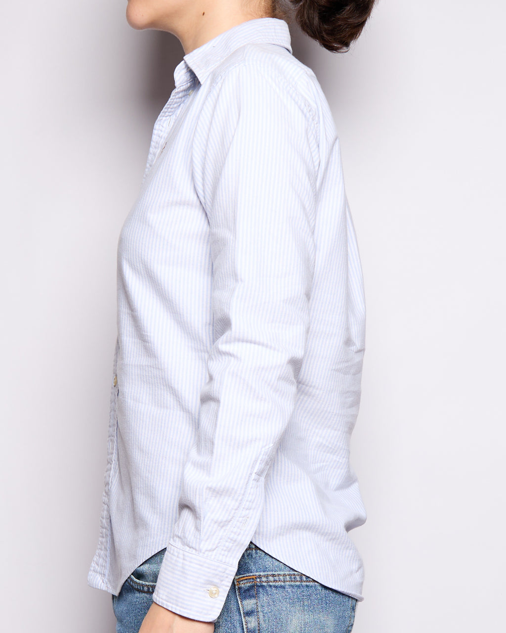 90’s Ralph Lauren Blue White Striped Oxford Button Down