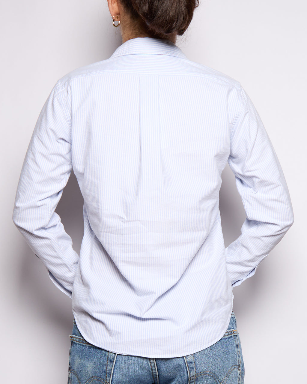 90’s Ralph Lauren Blue White Striped Oxford Button Down