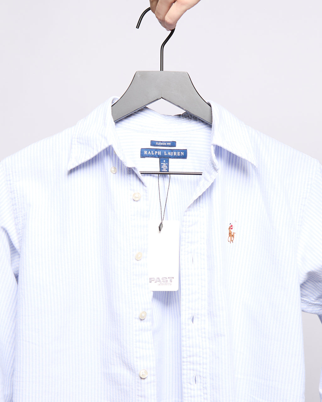 90’s Ralph Lauren Blue White Striped Oxford Button Down