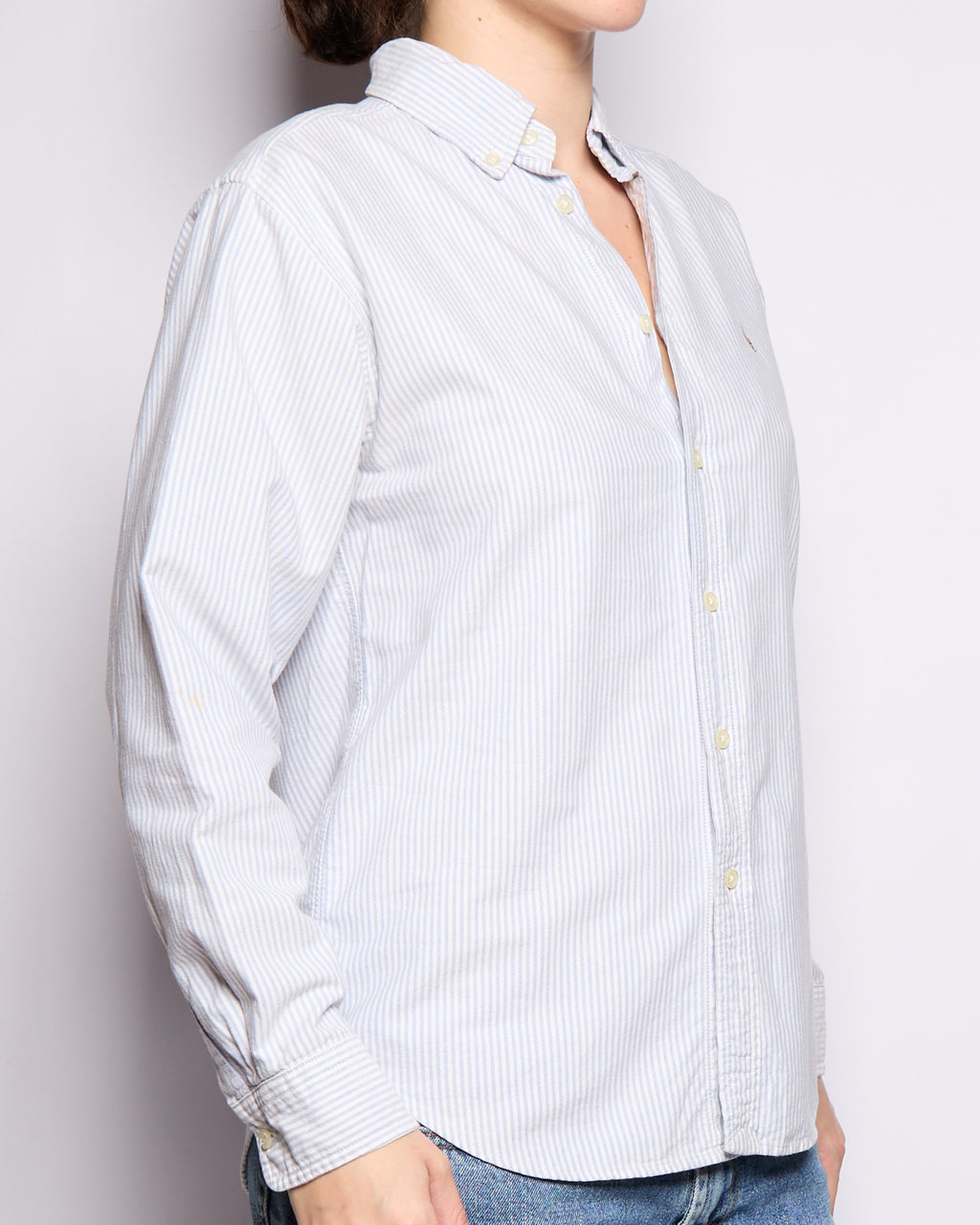 90’s Ralph Lauren Blue White Striped Oxford Button Down