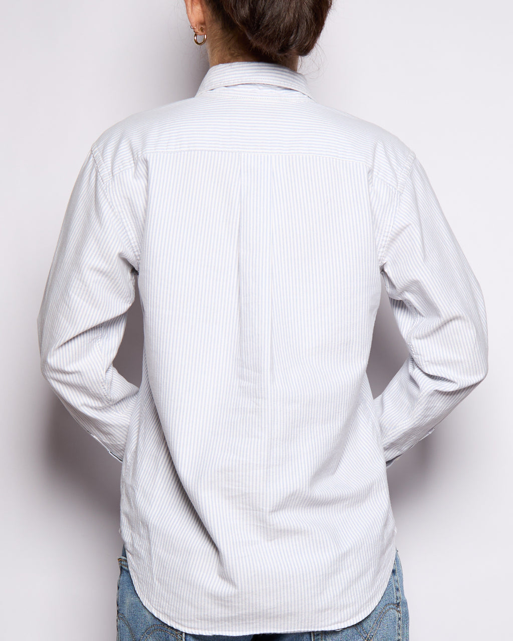 90’s Ralph Lauren Blue White Striped Oxford Button Down