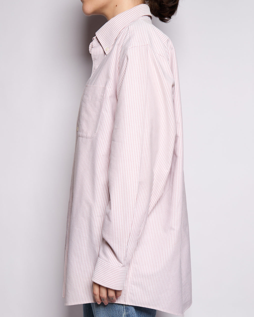 00’s LL Bean Red White Striped Button Down