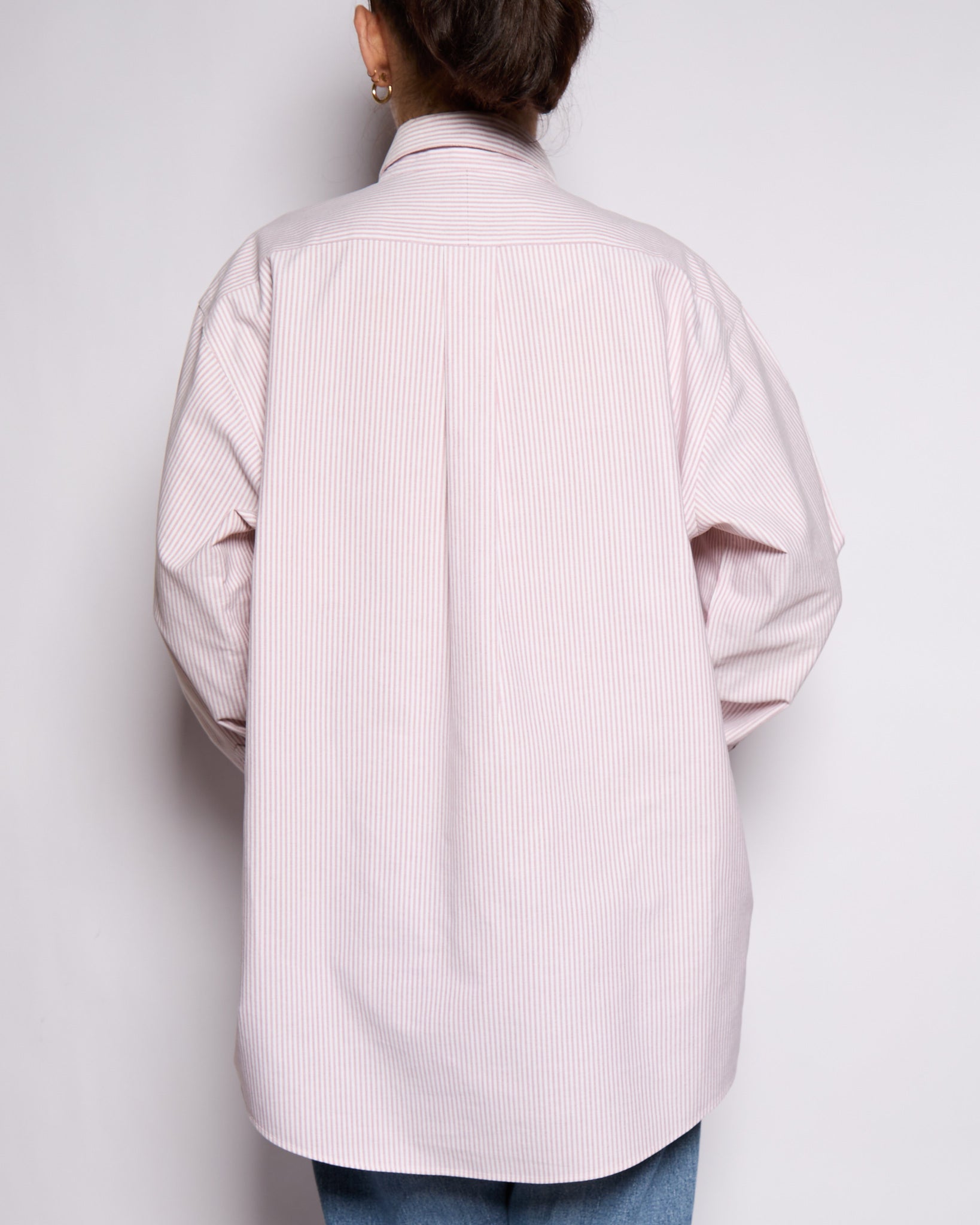 00’s LL Bean Red White Striped Button Down