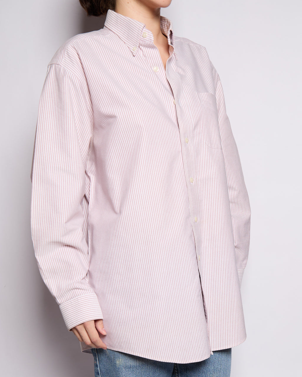 00’s LL Bean Red White Striped Button Down