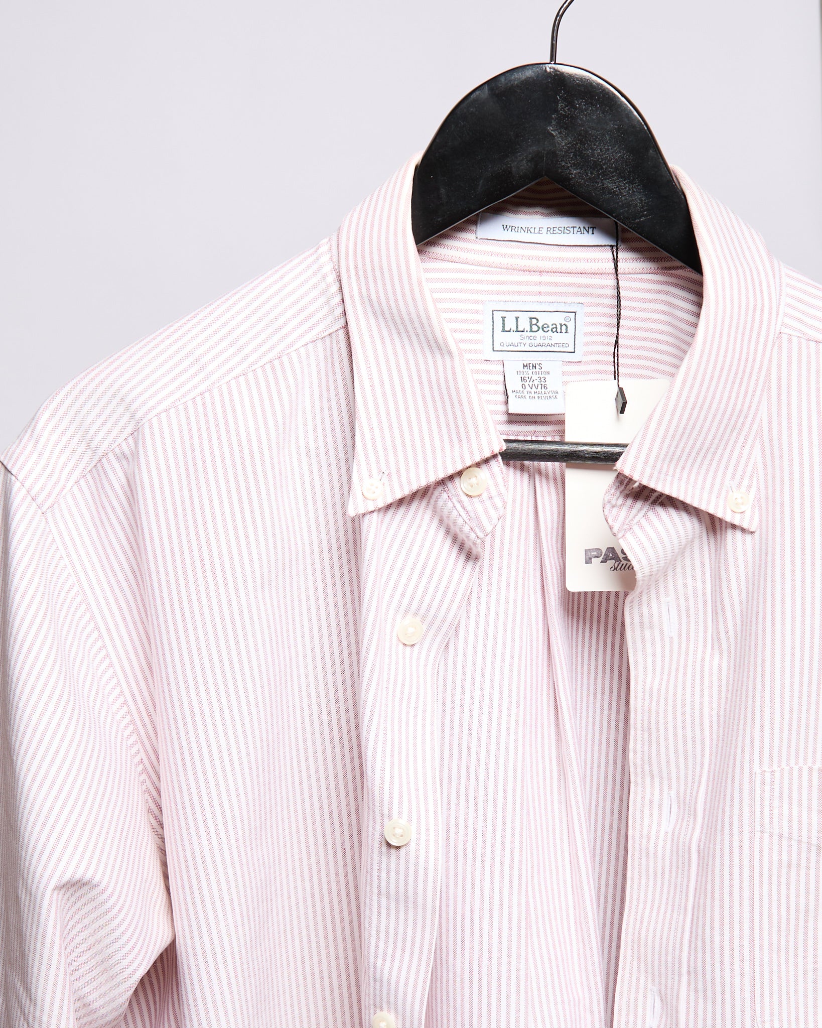 00’s LL Bean Red White Striped Button Down