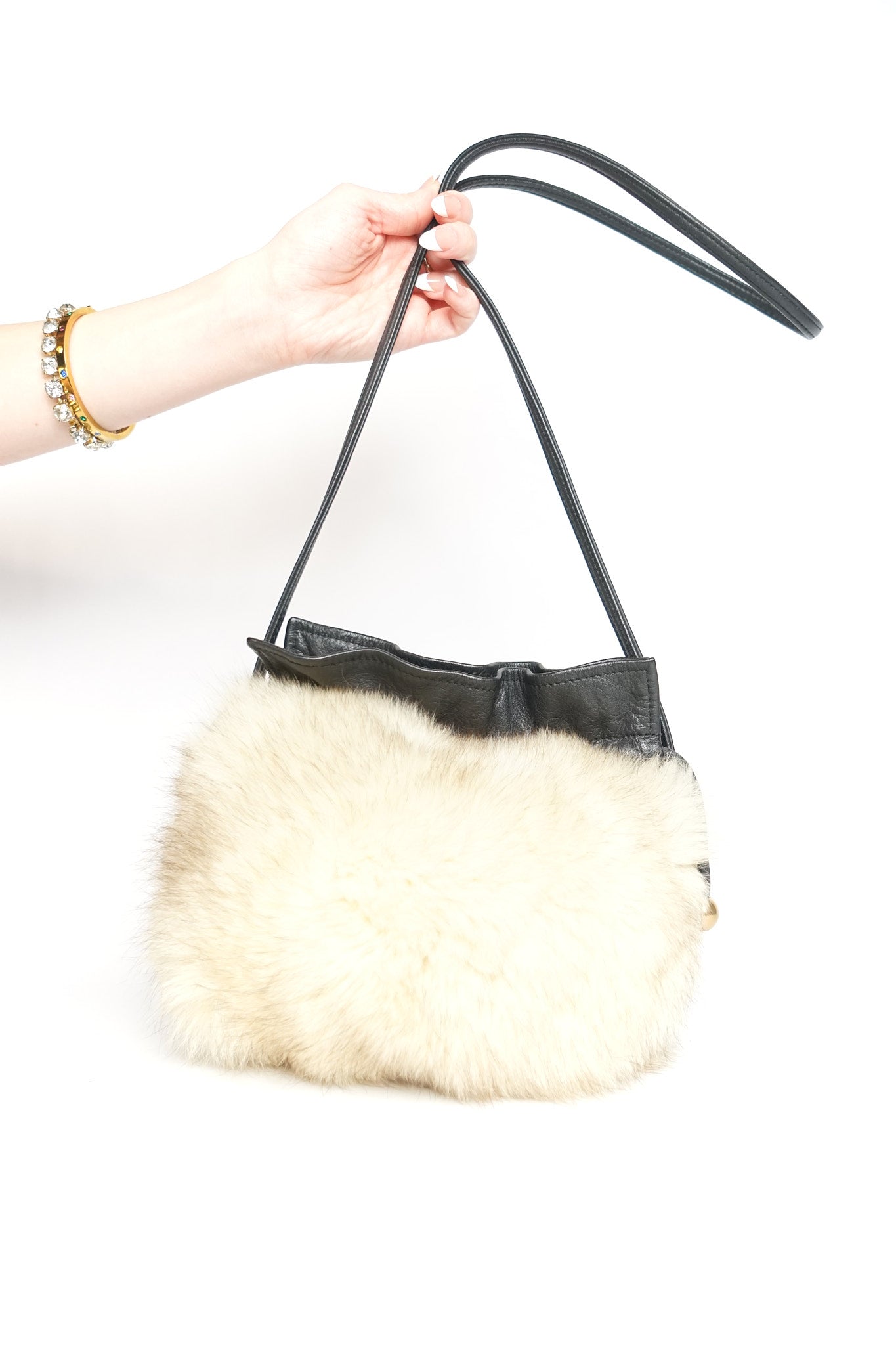 Vintage Fur Bucket Bag