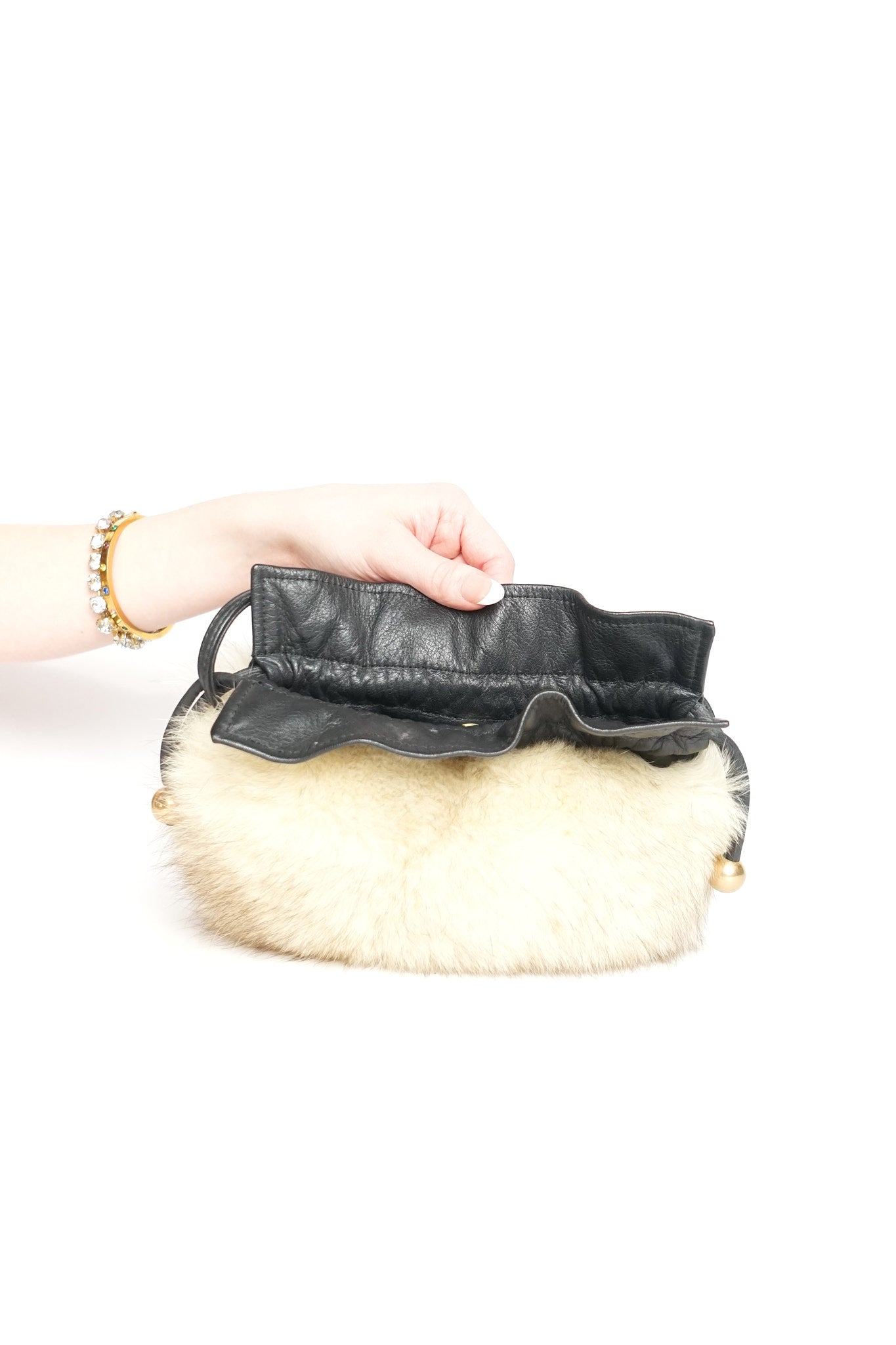 Vintage Fur Bucket Bag