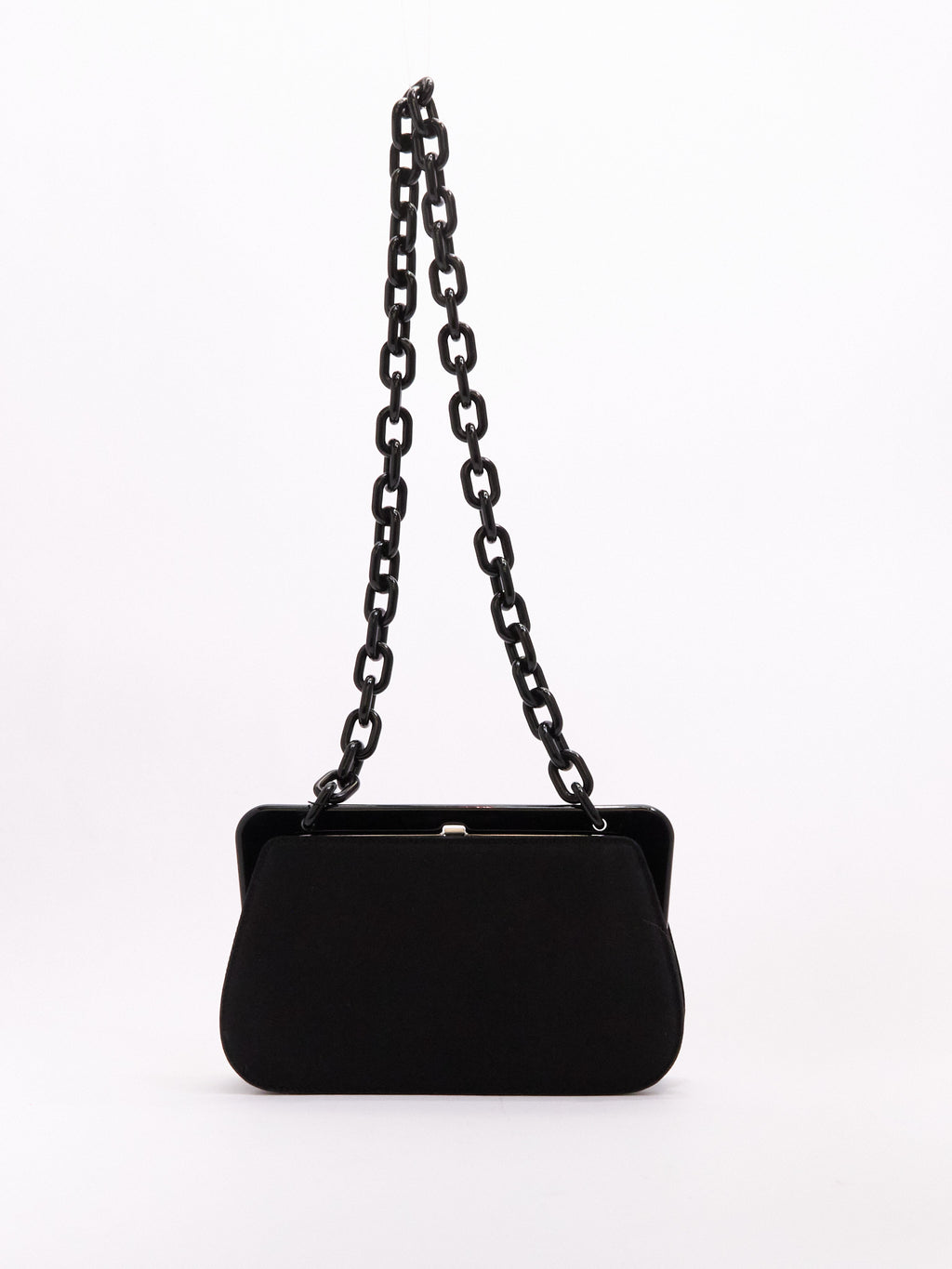 Prada Black Satin Chain Shoulder Bag