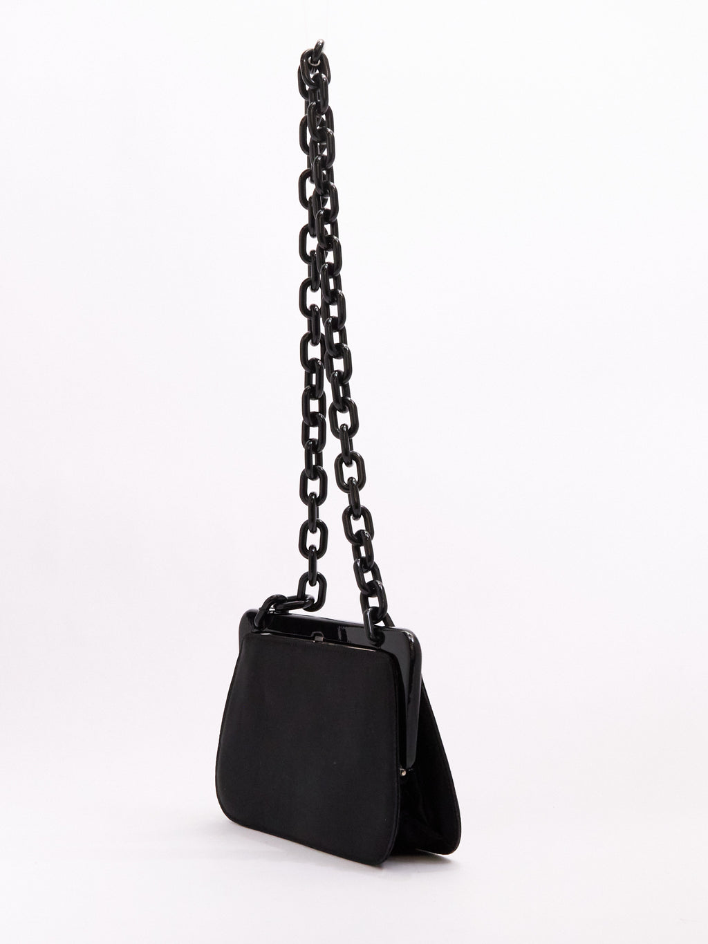 Prada Black Satin Chain Shoulder Bag