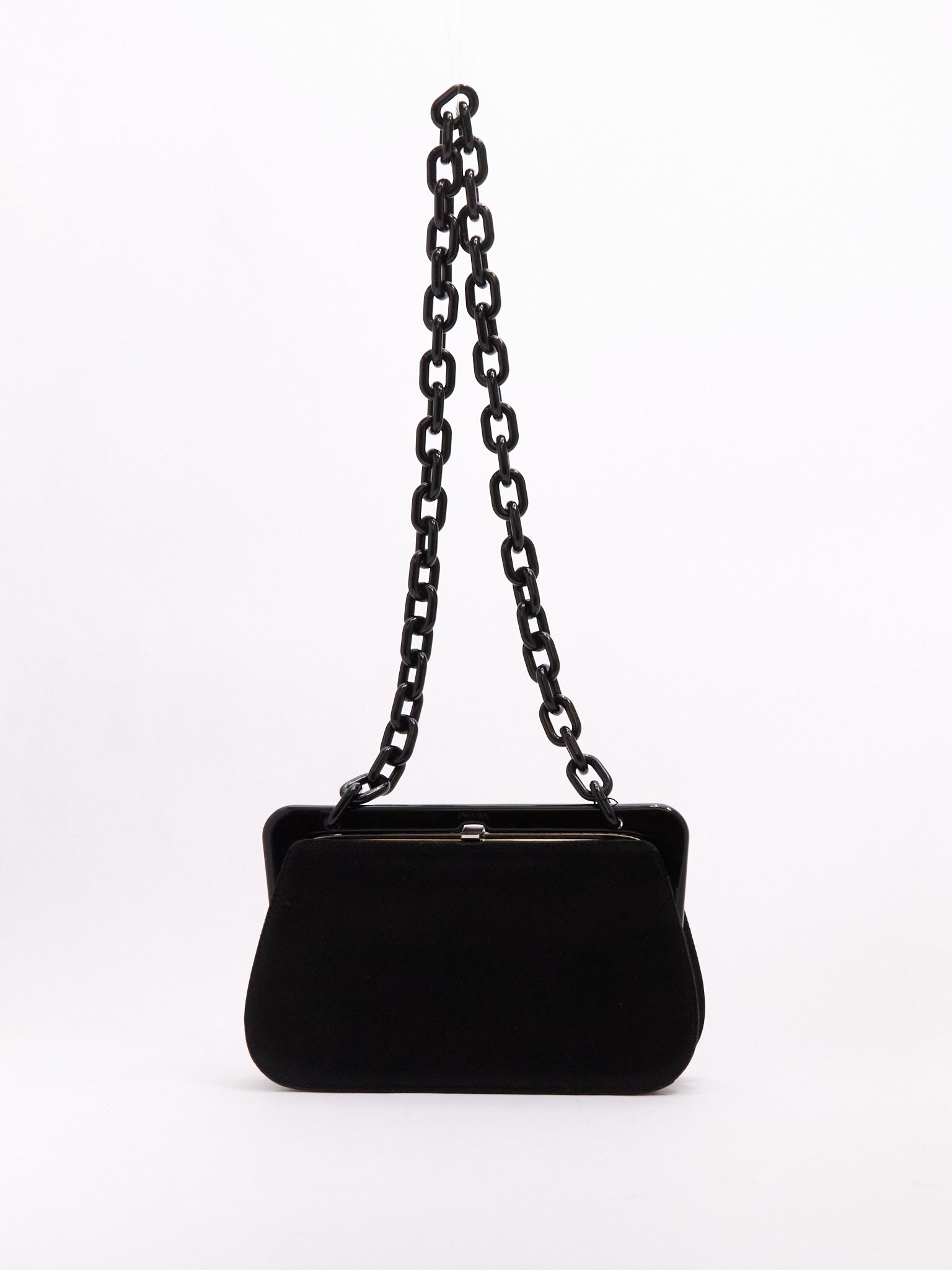 Prada Black Satin Chain Shoulder Bag