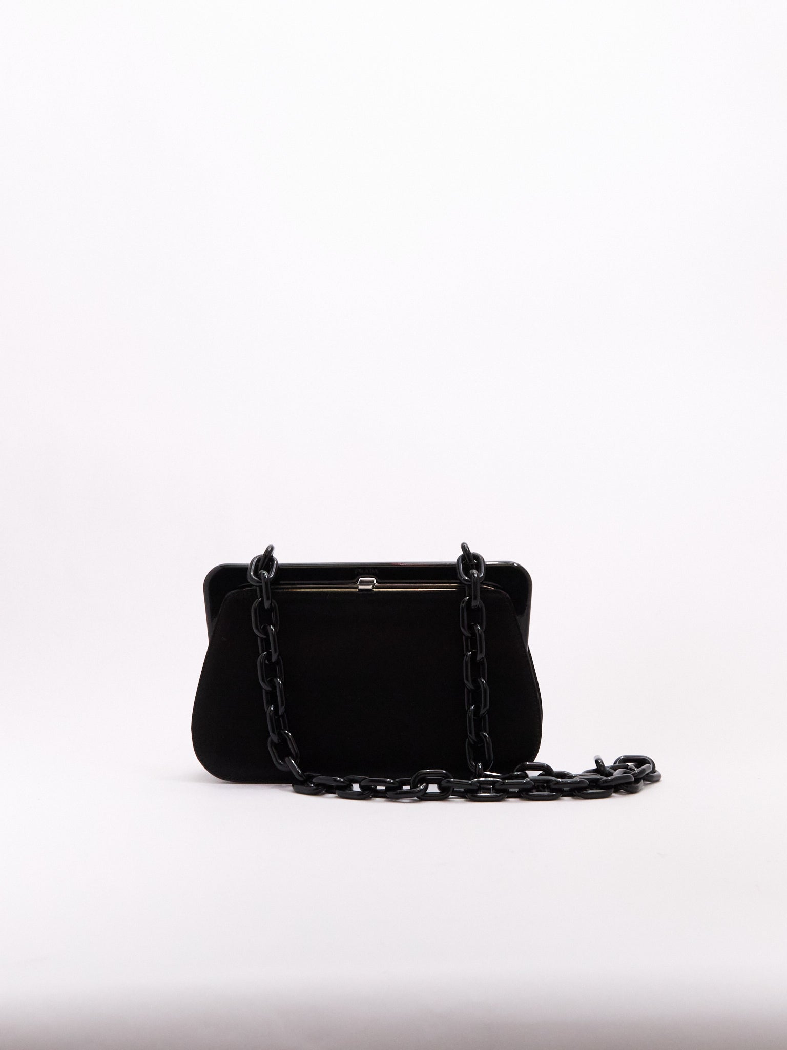Prada Black Satin Chain Shoulder Bag
