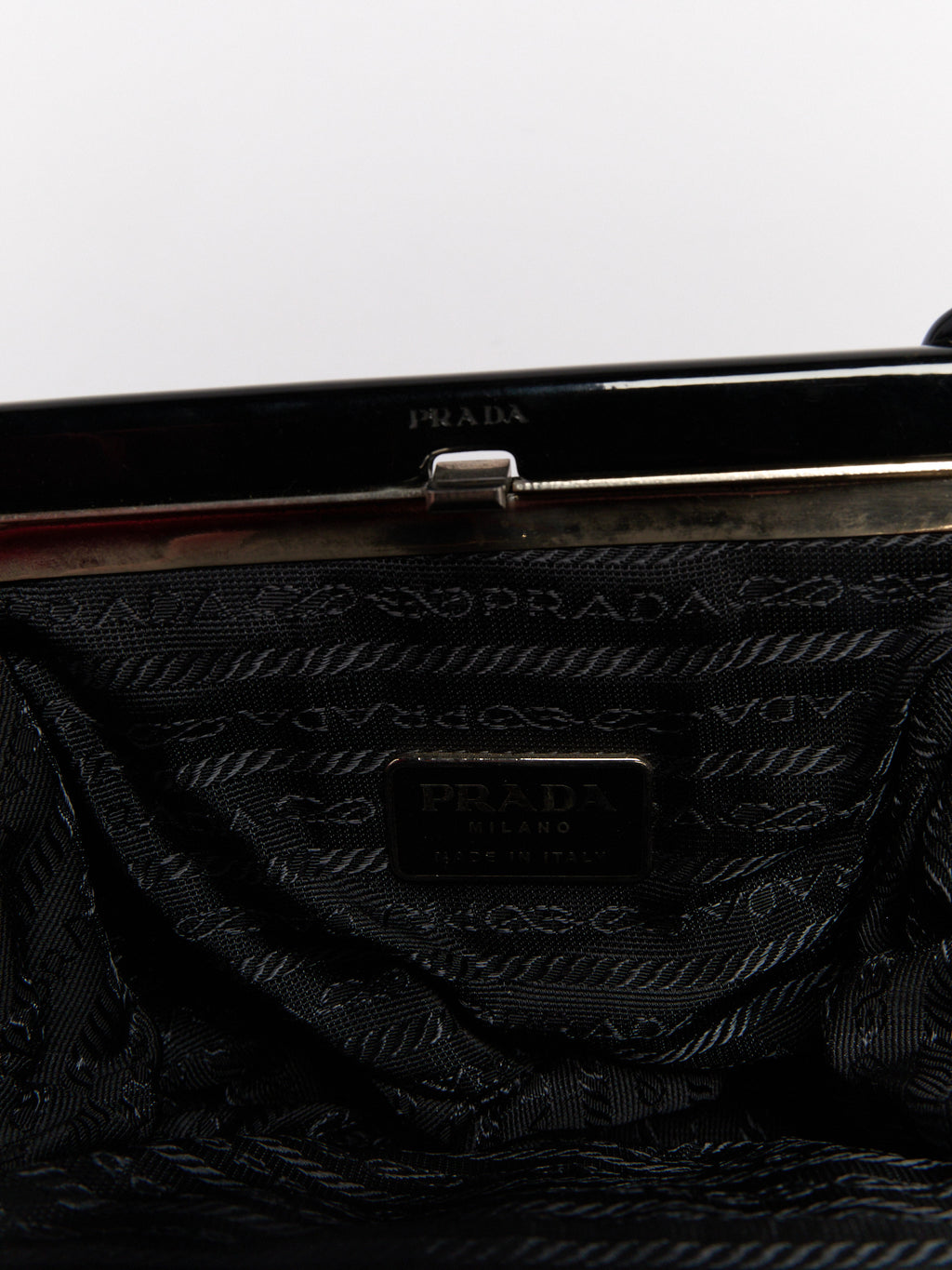 Prada Black Satin Chain Shoulder Bag