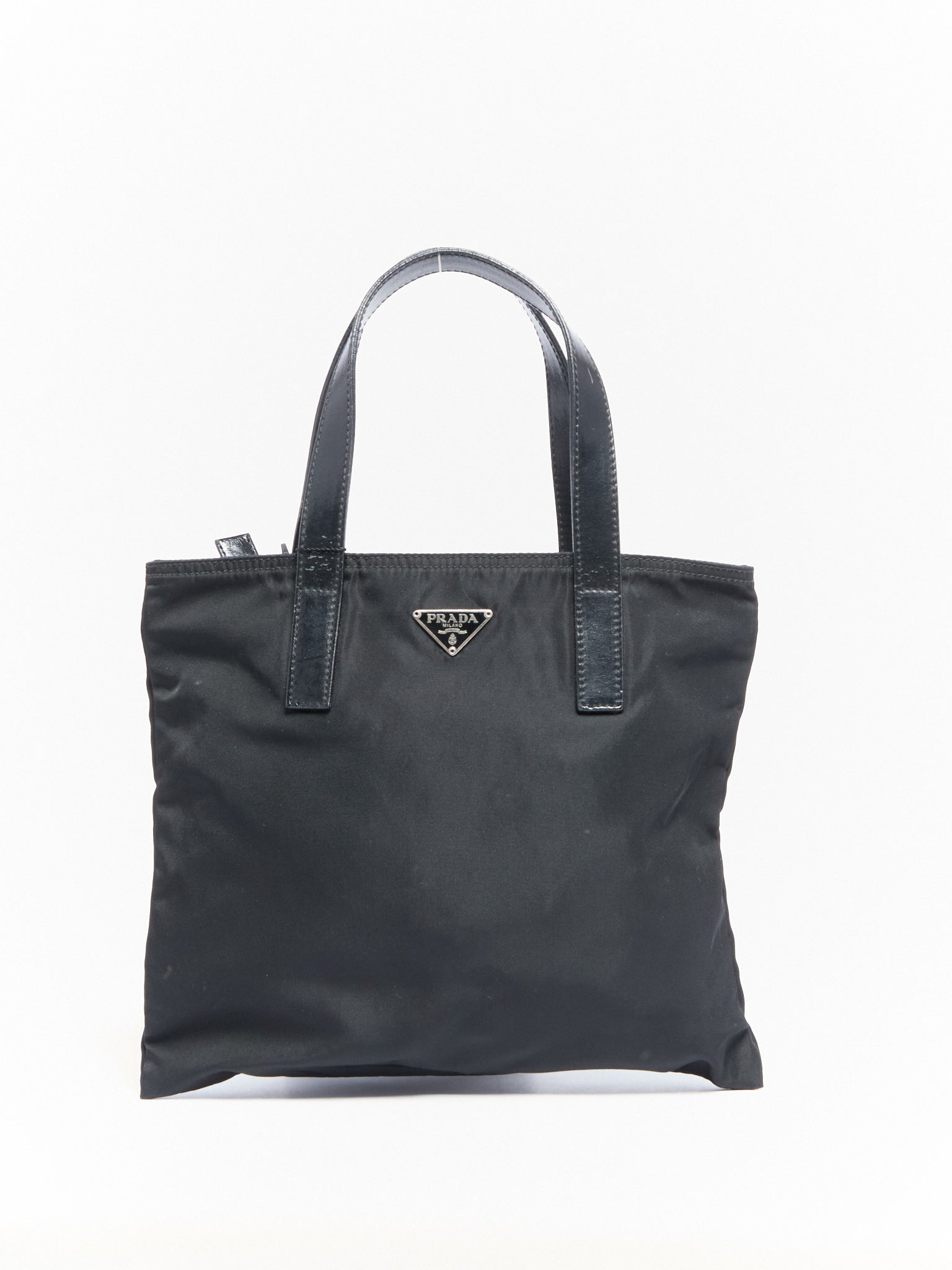 90's Prada Black Nylon Mini Hand Bag