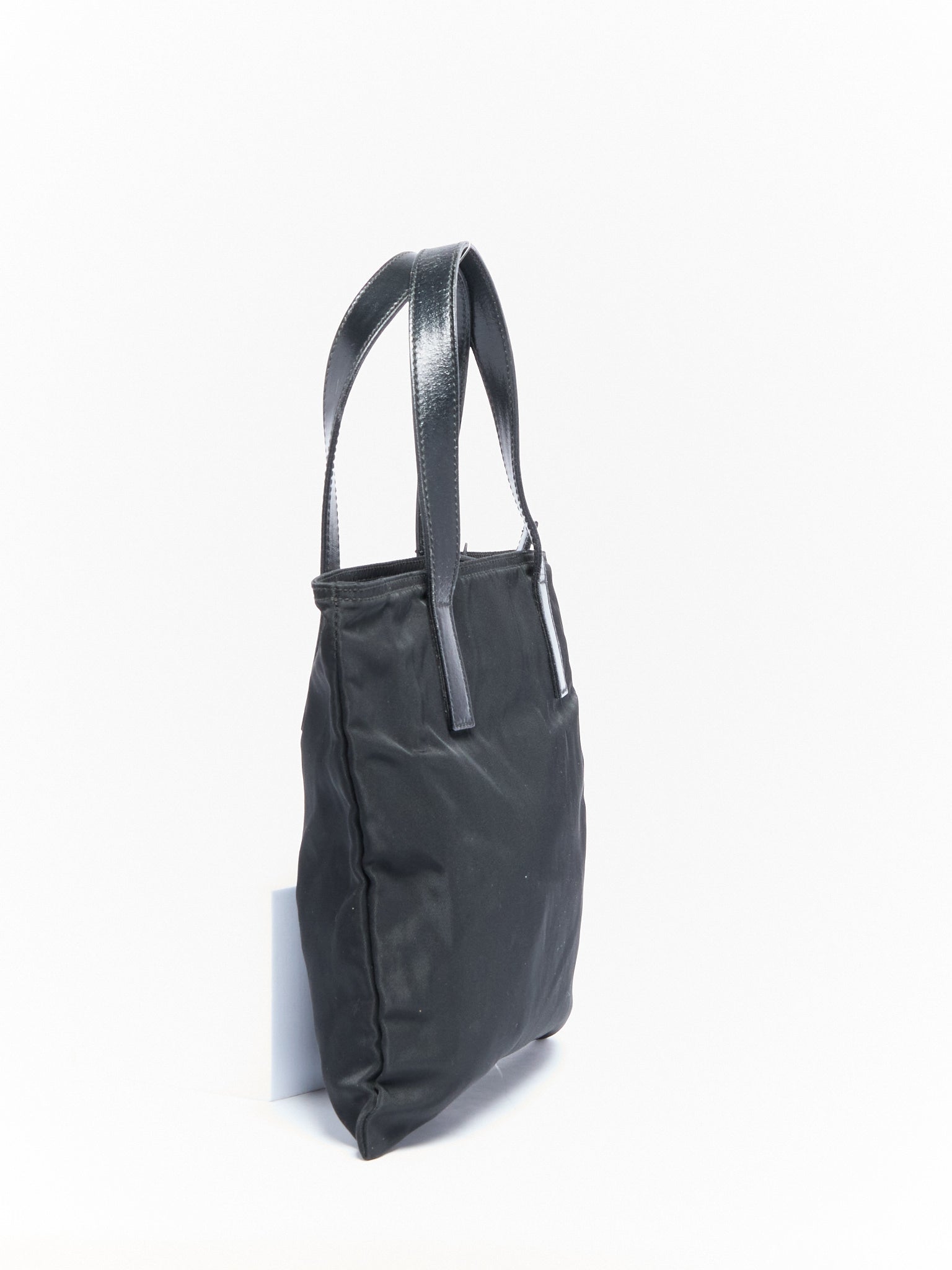 90's Prada Black Nylon Mini Hand Bag