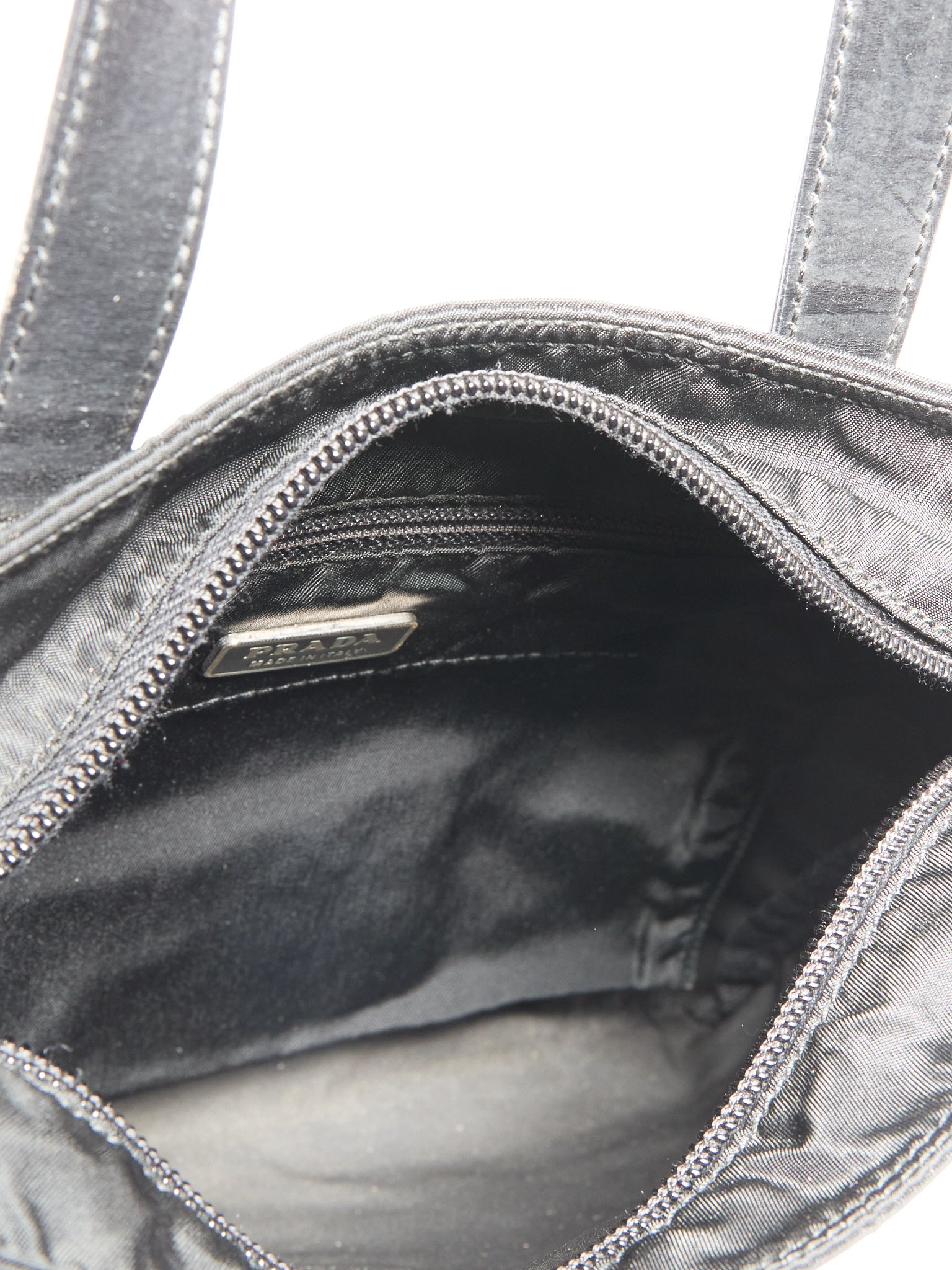 90's Prada Black Nylon Mini Hand Bag