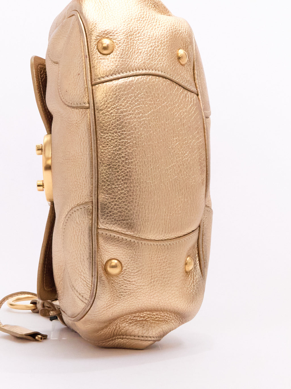 00's Prada Gold Leather Shoulder Bag