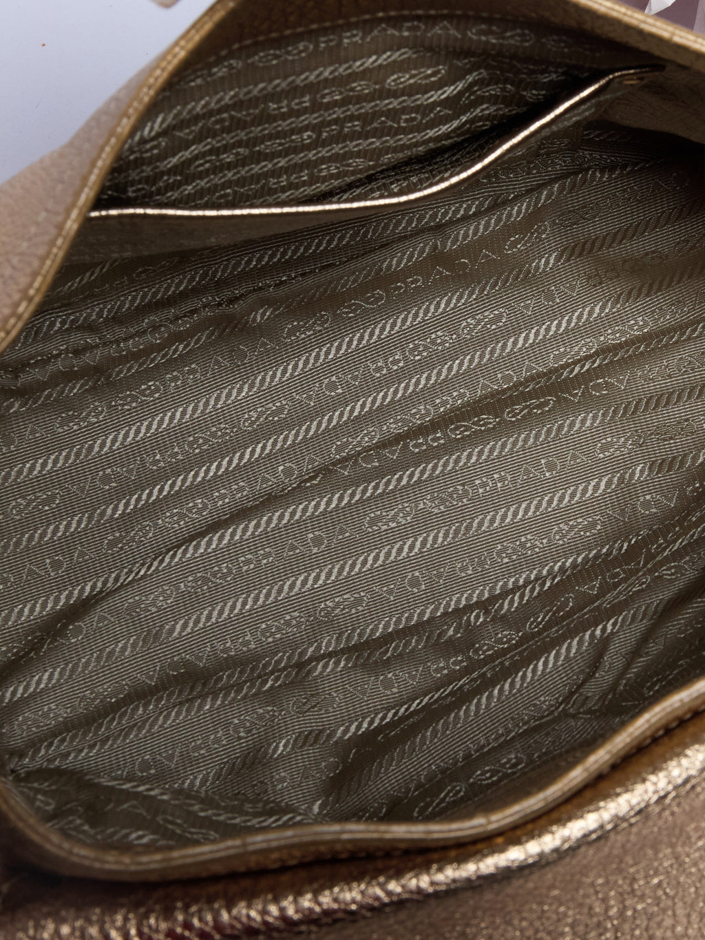 00's Prada Gold Leather Shoulder Bag