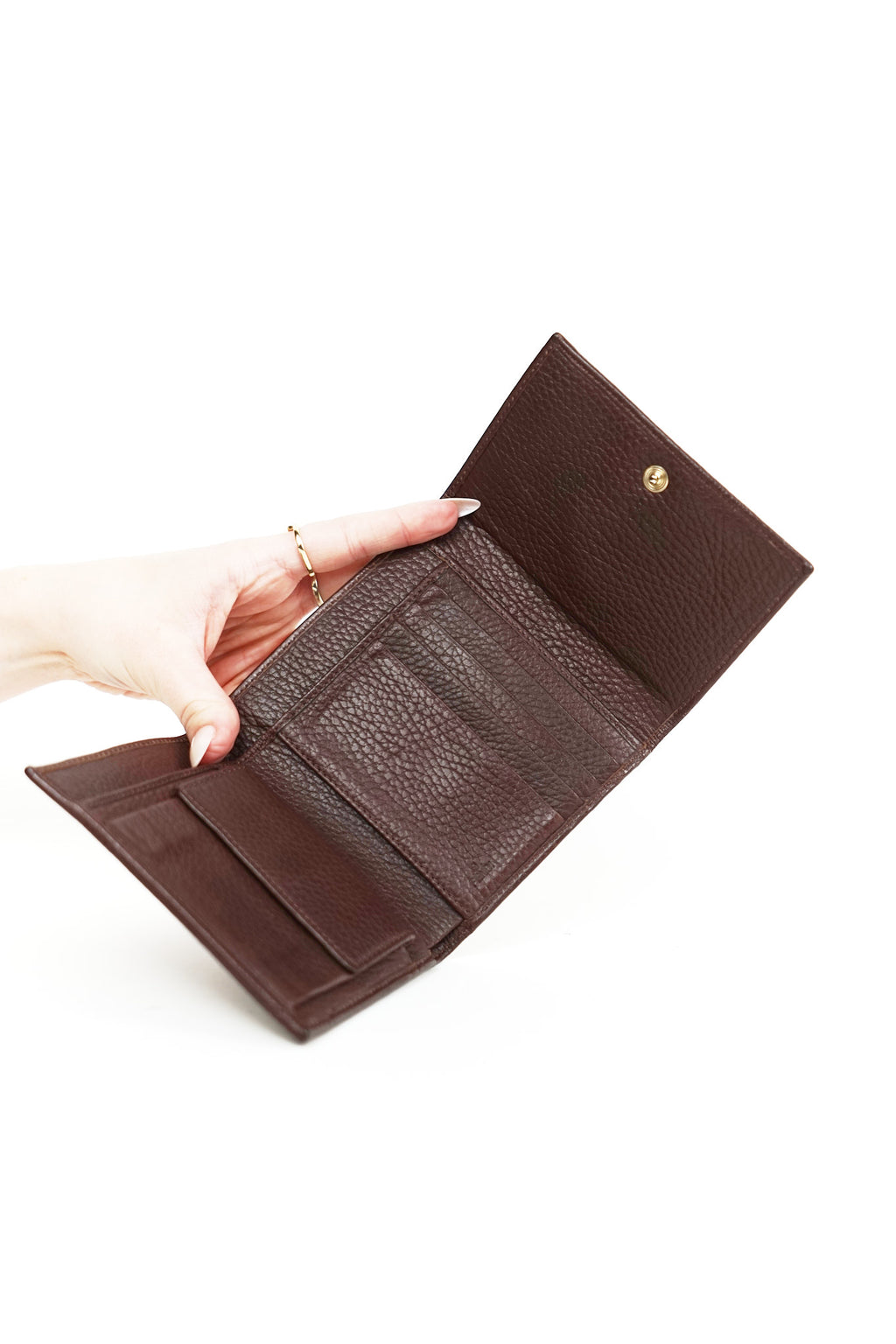 Fendi Brown Canvas Charm Detail Wallet