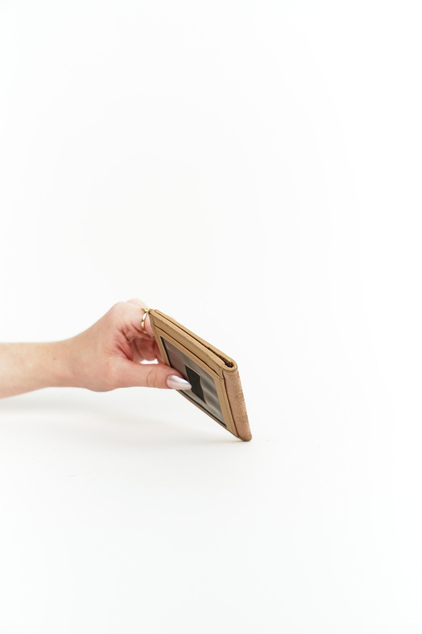 Gucci Rose Gold Canvas Card Holder