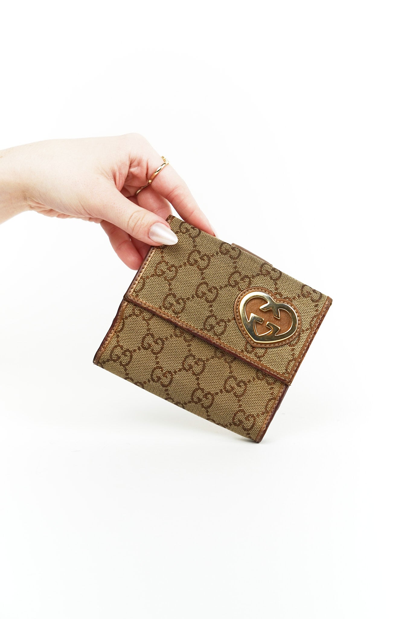 Gucci Tan Monogram Canvas Wallet