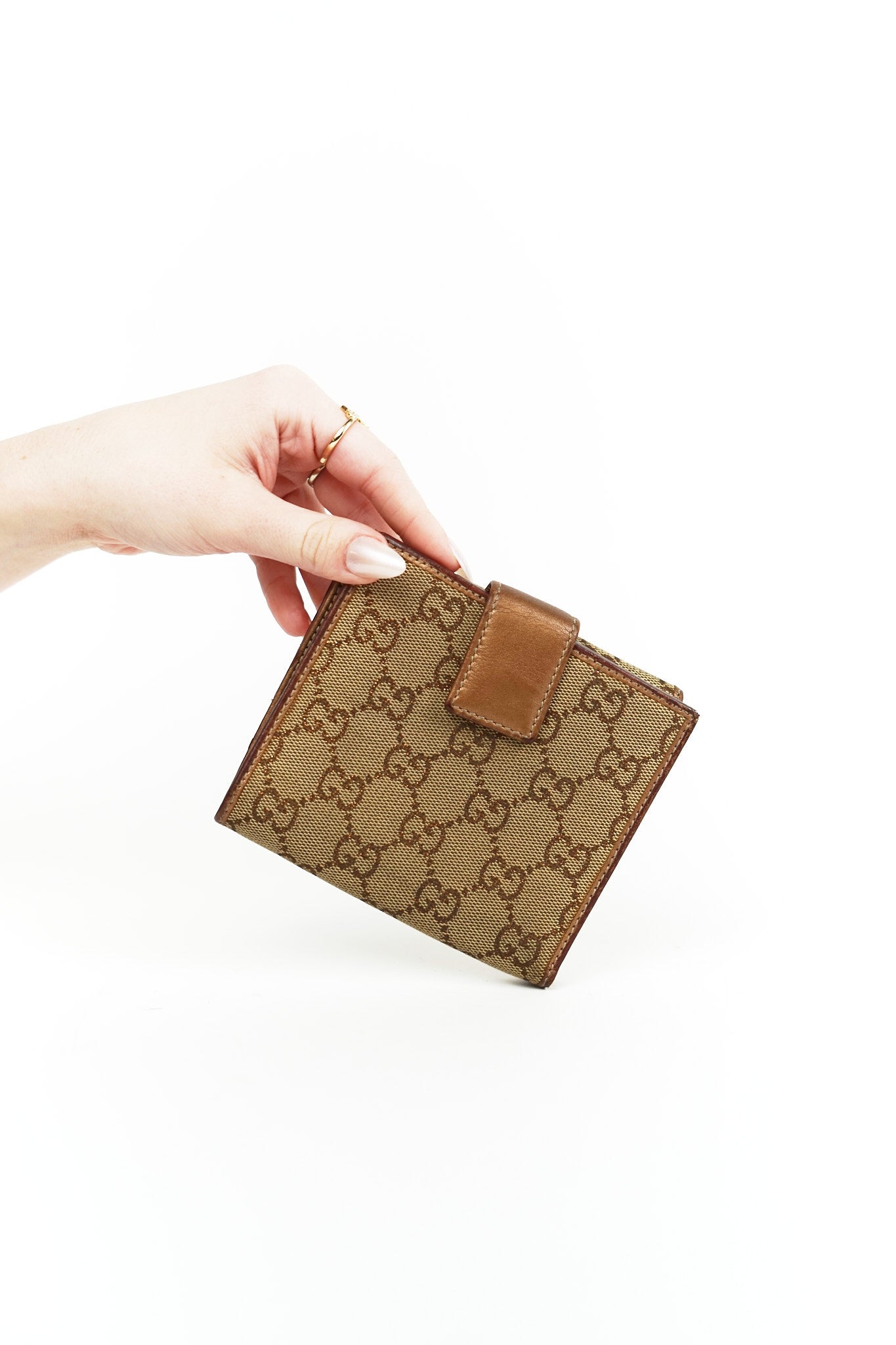Gucci Tan Monogram Canvas Wallet