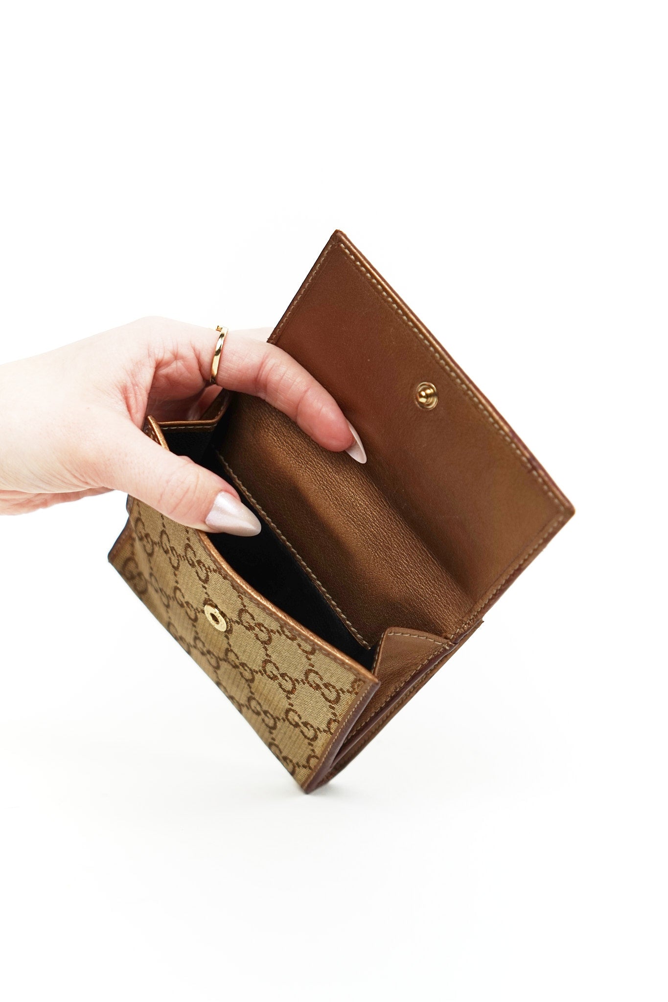 Gucci Tan Monogram Canvas Wallet